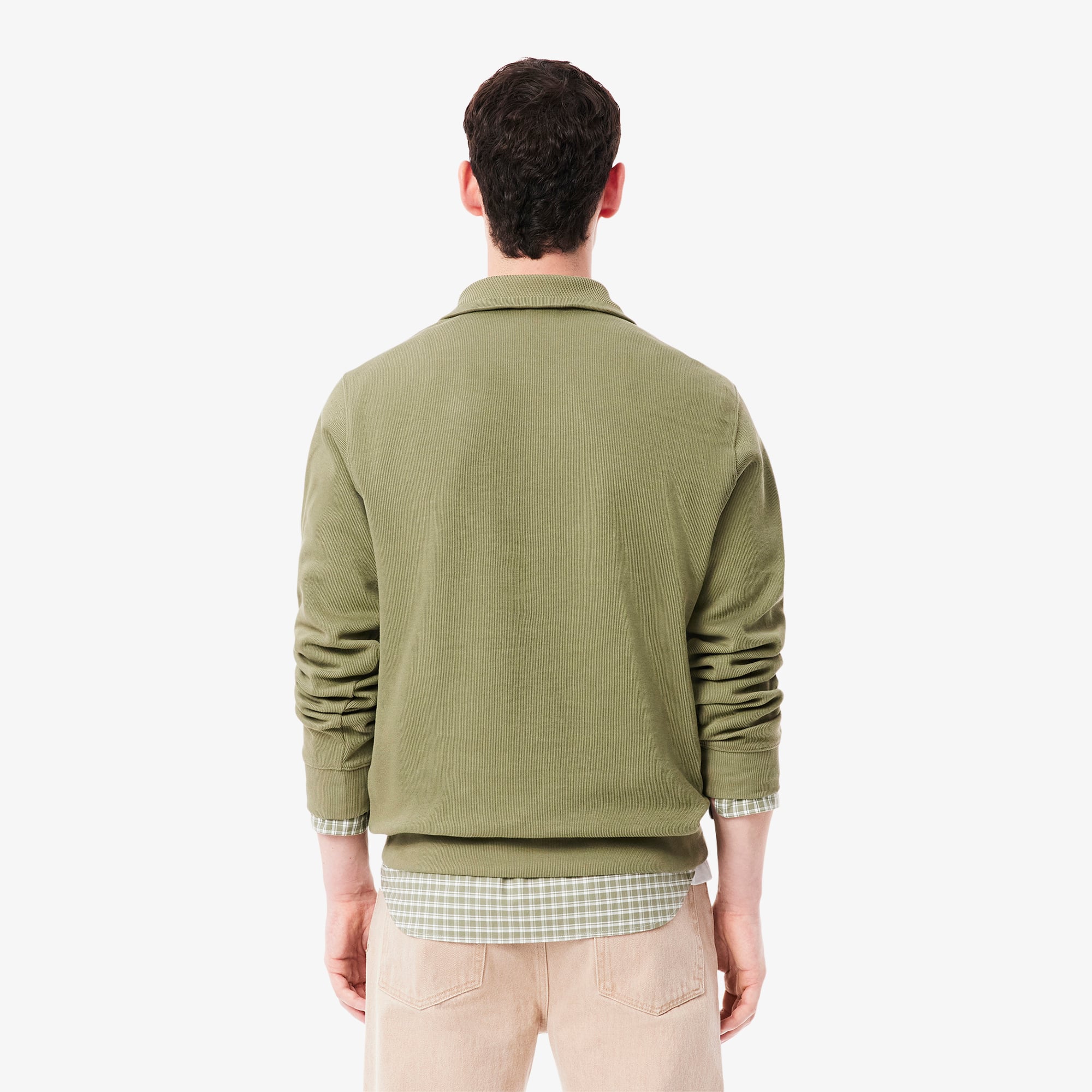 Lacoste Erkek Classic Fit Yarım Fermuarlı Haki Sweatshirt görsel 3