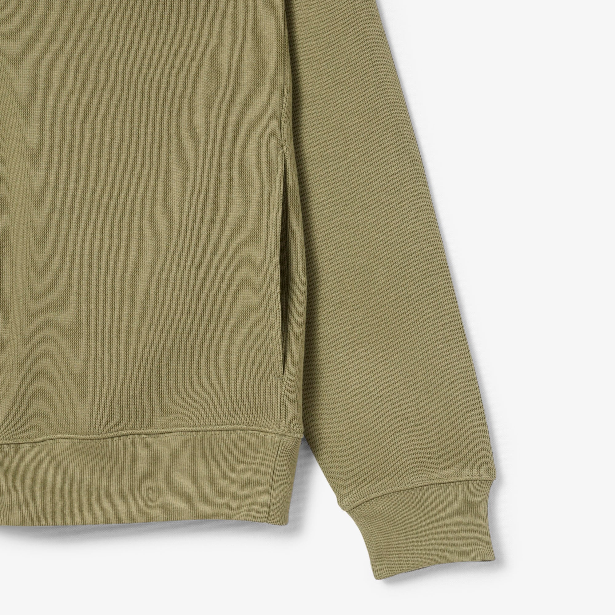 Lacoste Erkek Classic Fit Yarım Fermuarlı Haki Sweatshirt görsel 7