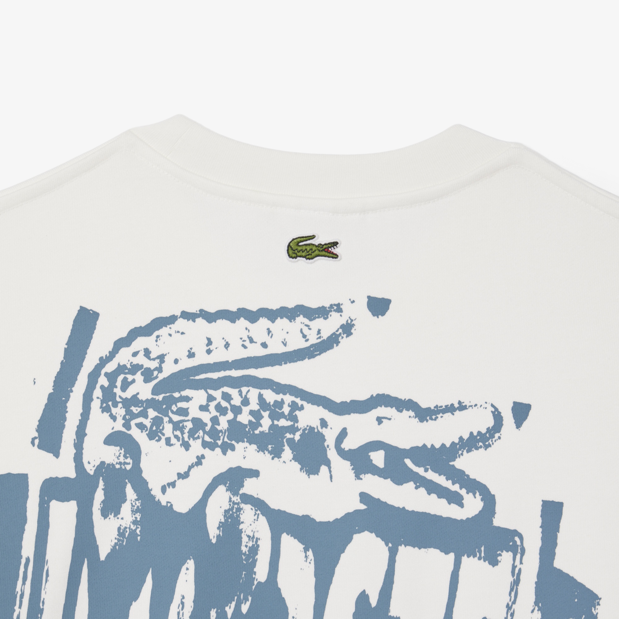 Lacoste Erkek Classic Fit Bisiklet Yaka Beyaz Sweatshirt