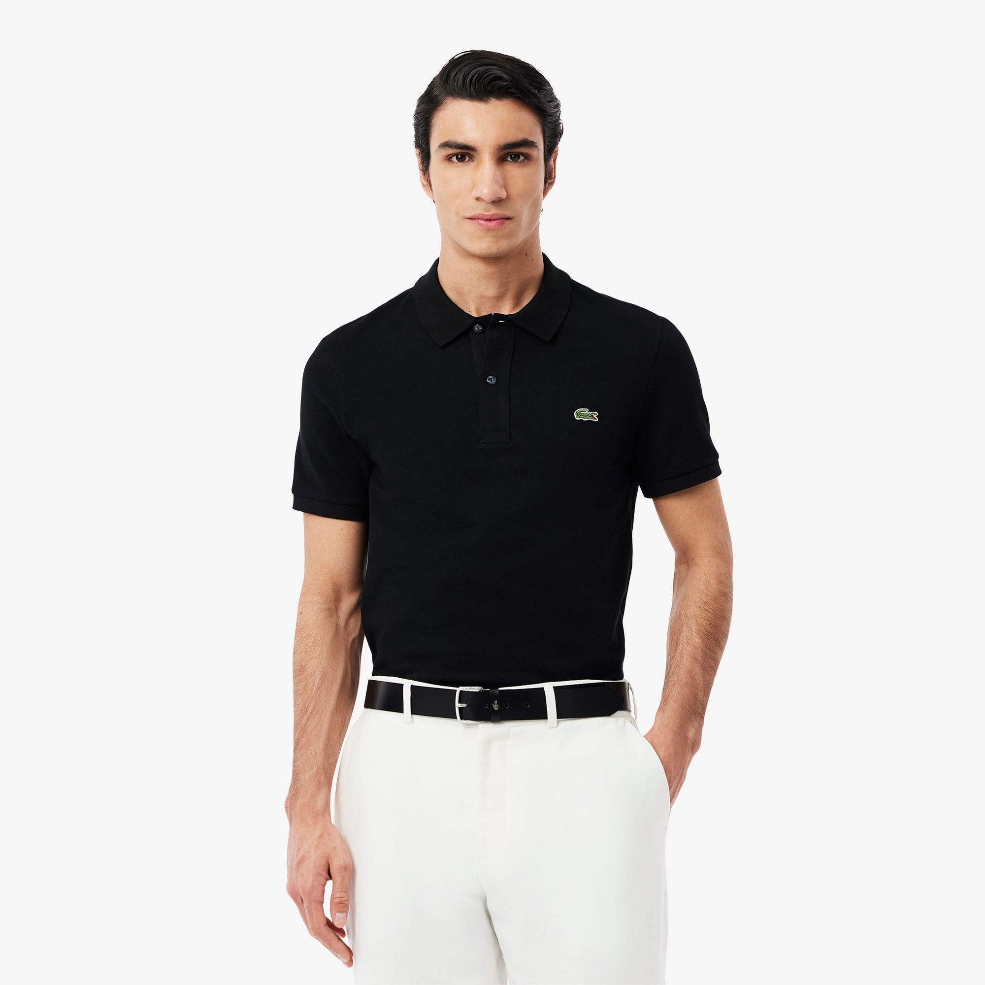 L.12.12 Erkek Slim Fit Siyah Polo