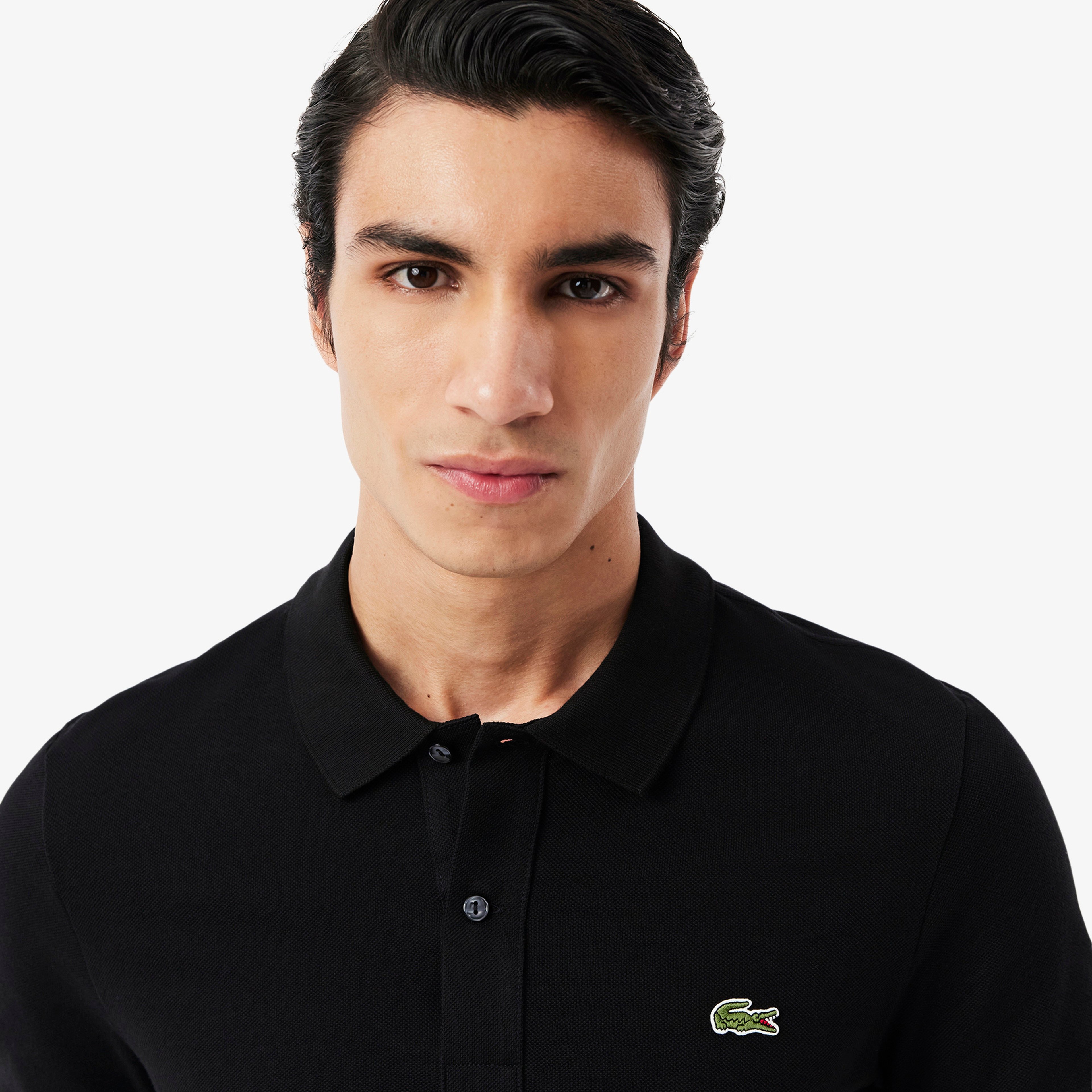 L.12.12 Erkek Slim Fit Siyah Polo
