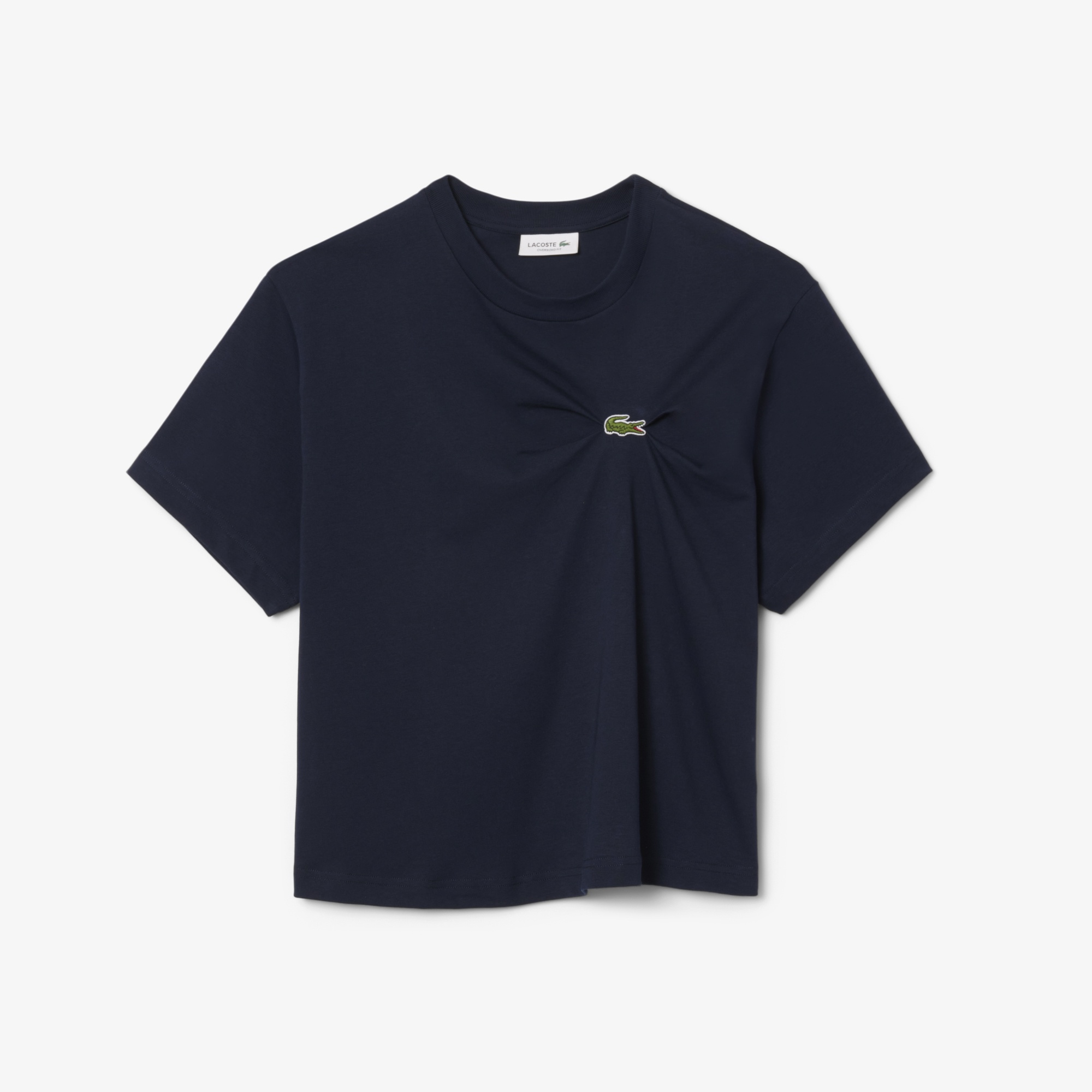 Lacoste Kadın Oversize Fit Bisiklet Yaka Lacivert T-Shirt