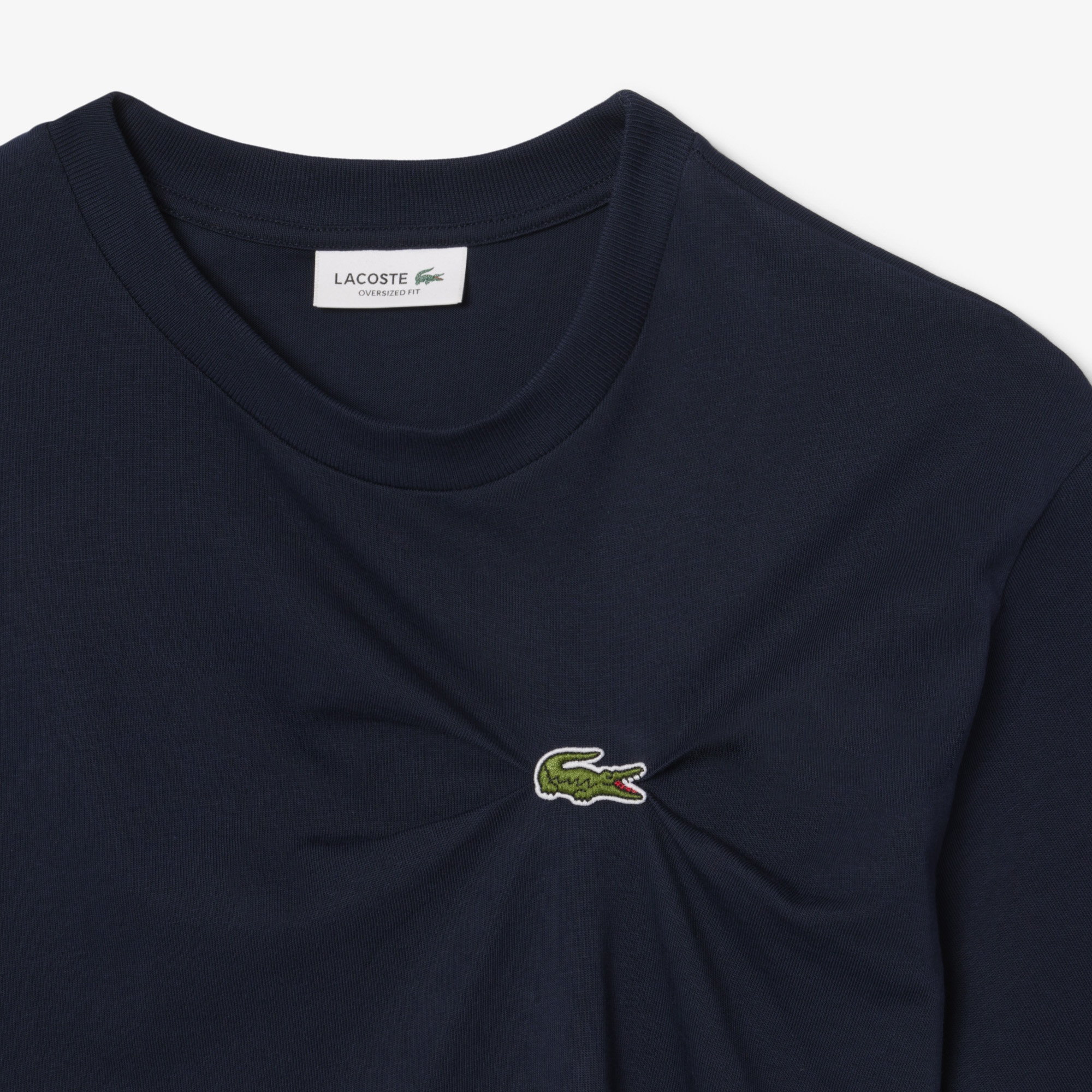 Lacoste Kadın Oversize Fit Bisiklet Yaka Lacivert T-Shirt