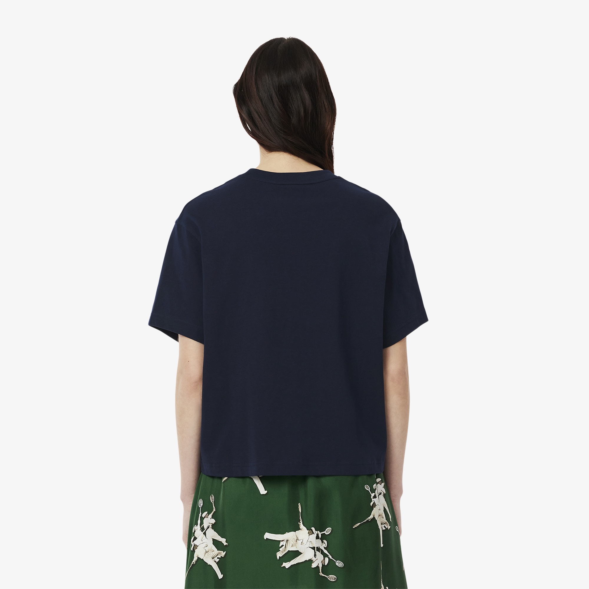 Lacoste Kadın Oversize Fit Bisiklet Yaka Lacivert T-Shirt
