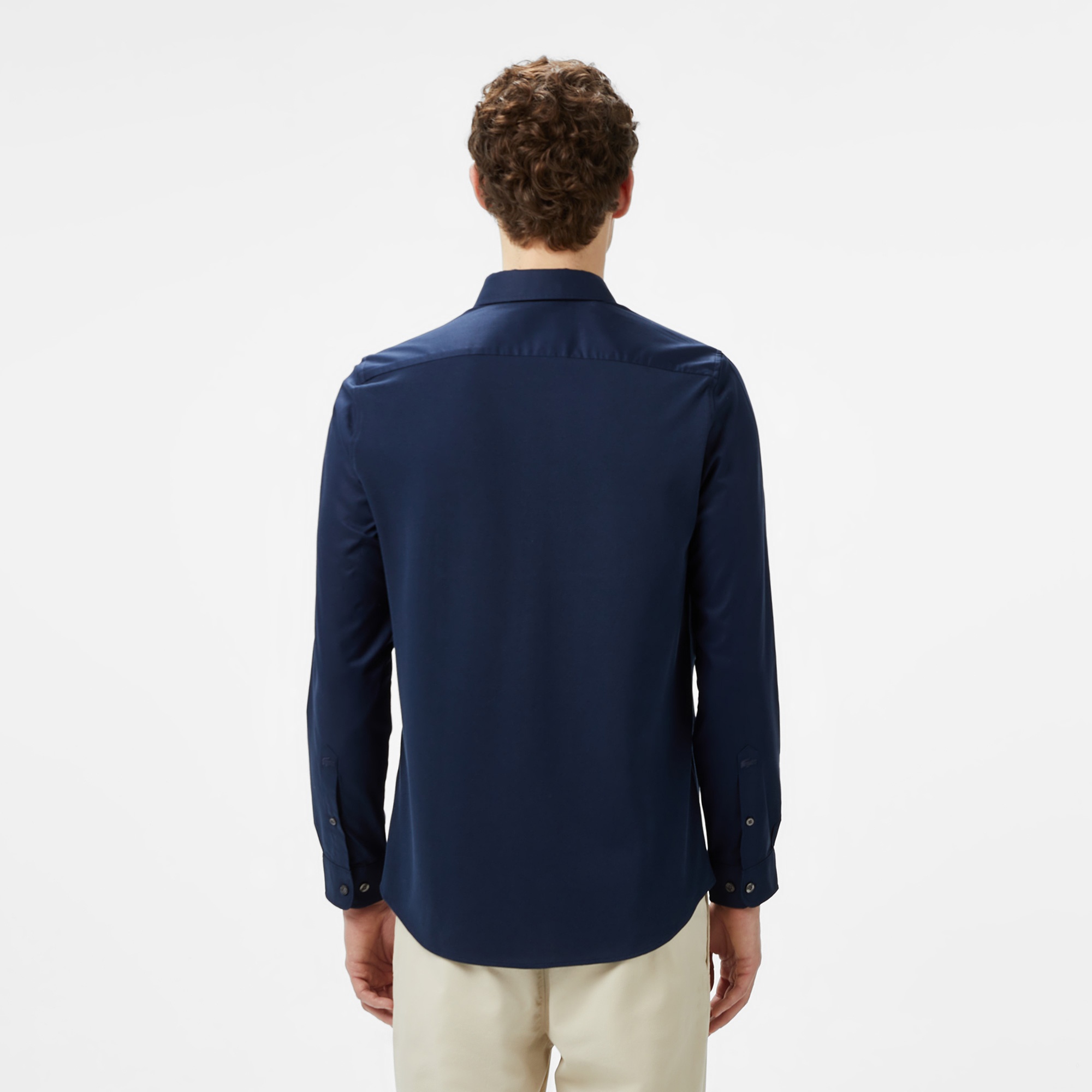 Lacoste Erkek Slim Fit Düğmeli Yaka Lacivert Gömlek