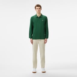 L.12.12 Erkek Slim Fit Uzun Kollu Yeşil Polo Yeşil