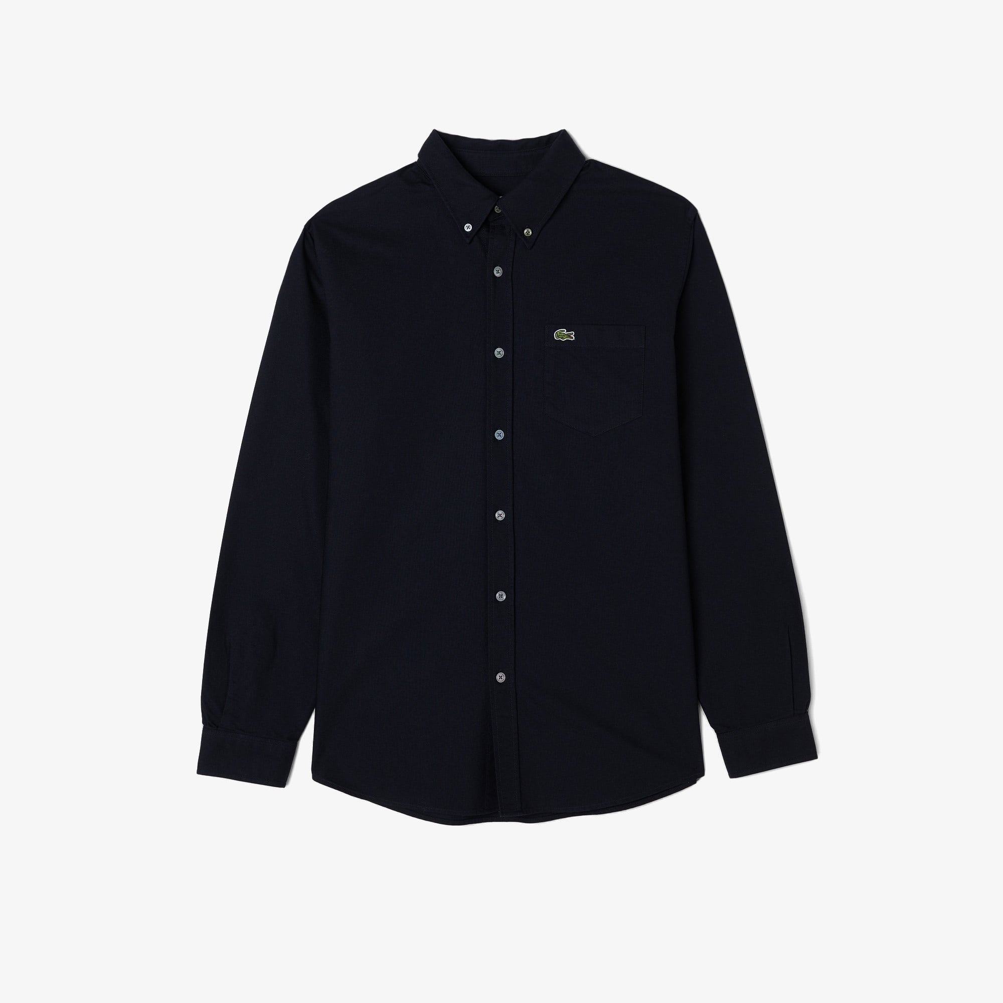 Erkek Regular Fit Düğmeli Yaka Lacivert Gömlek