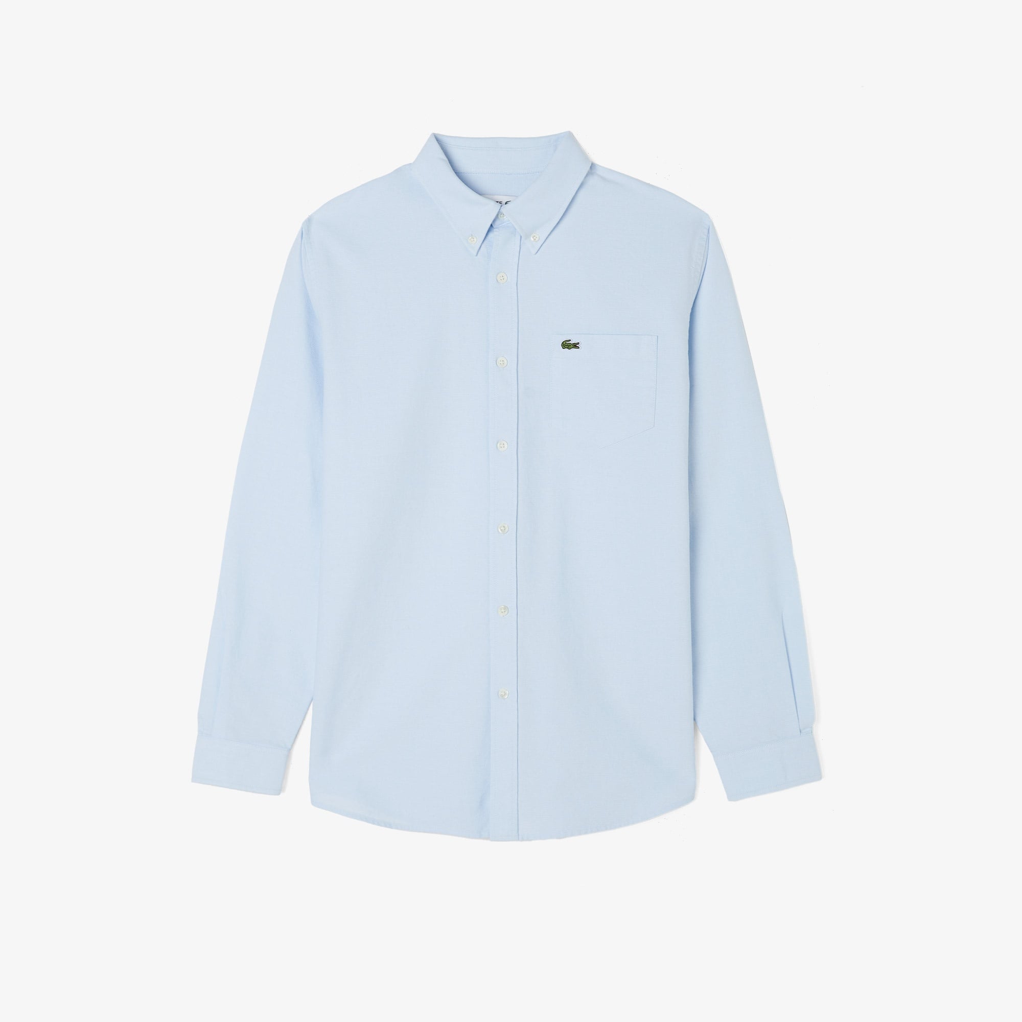 Erkek Regular Fit Düğmeli Yaka Organik Pamuk Mavi Gömlek