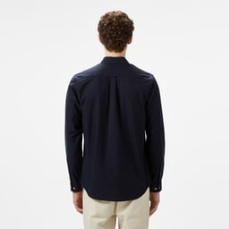 Erkek Regular Fit Düğmeli Yaka Lacivert Gömlek Lacivert