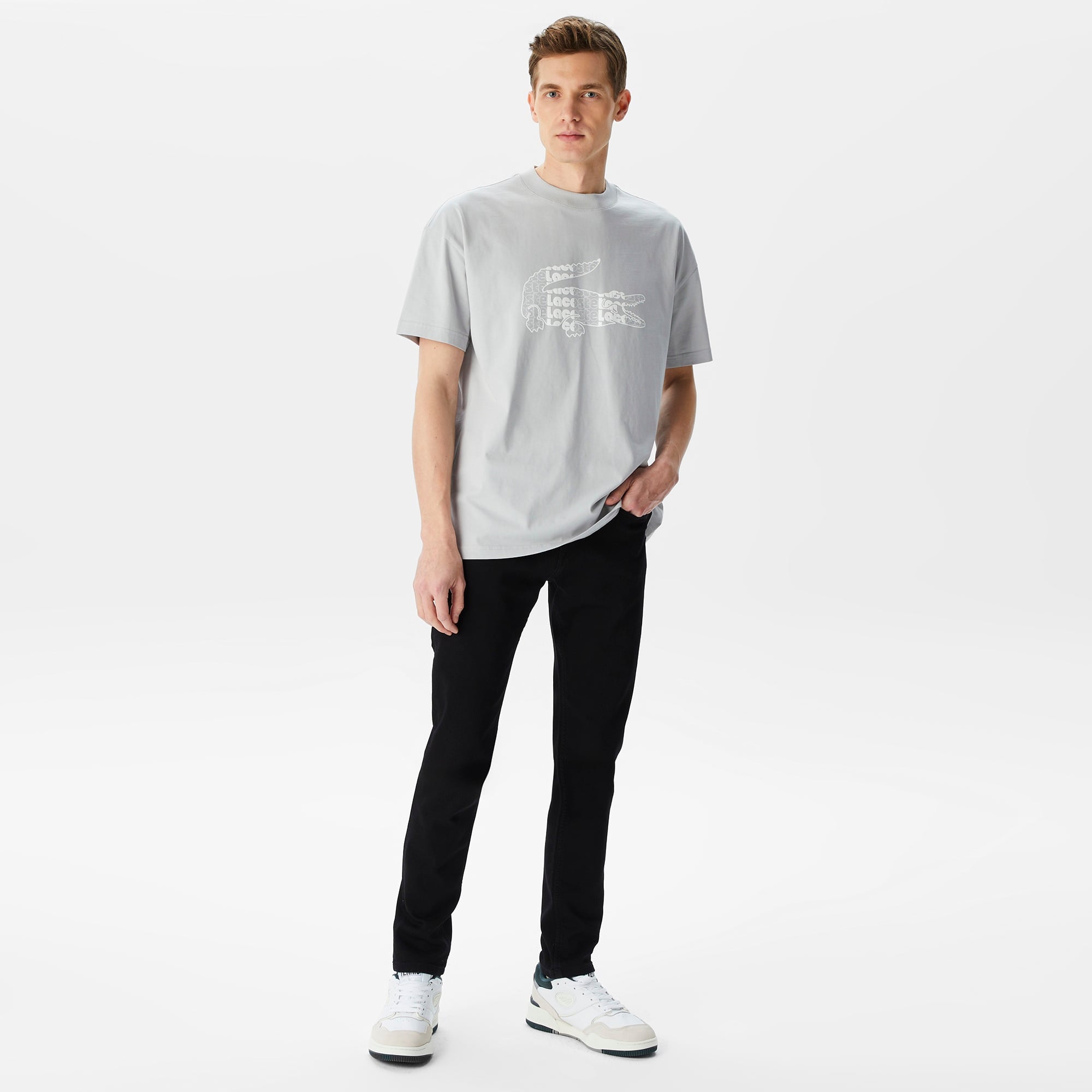 Lacoste Erkek Slim Fit Siyah Jean Pantolon