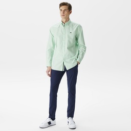 Lacoste Erkek Slim Fit Düğmeli Yaka Açık Yeşil Gömlek Yeşil