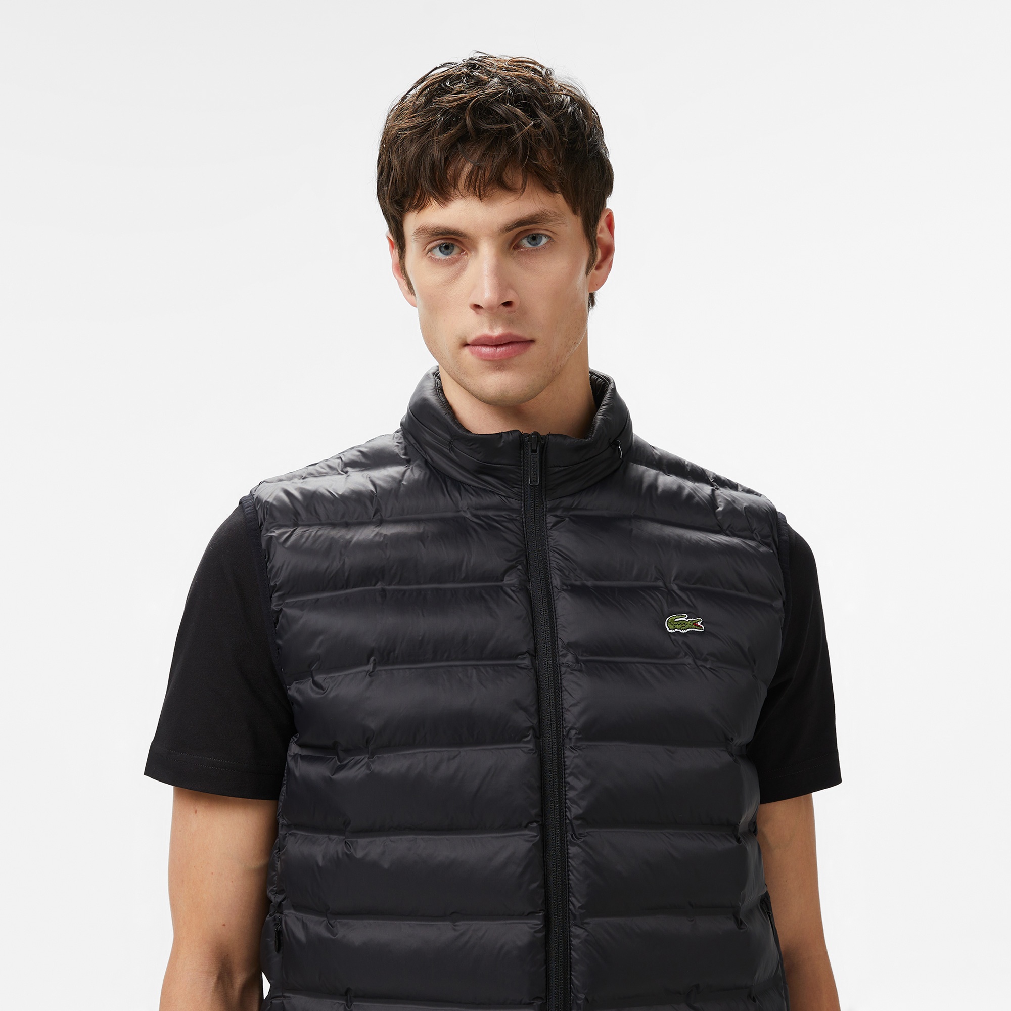 Lacoste Erkek Slim Fit Kapüşonlu Siyah Yelek