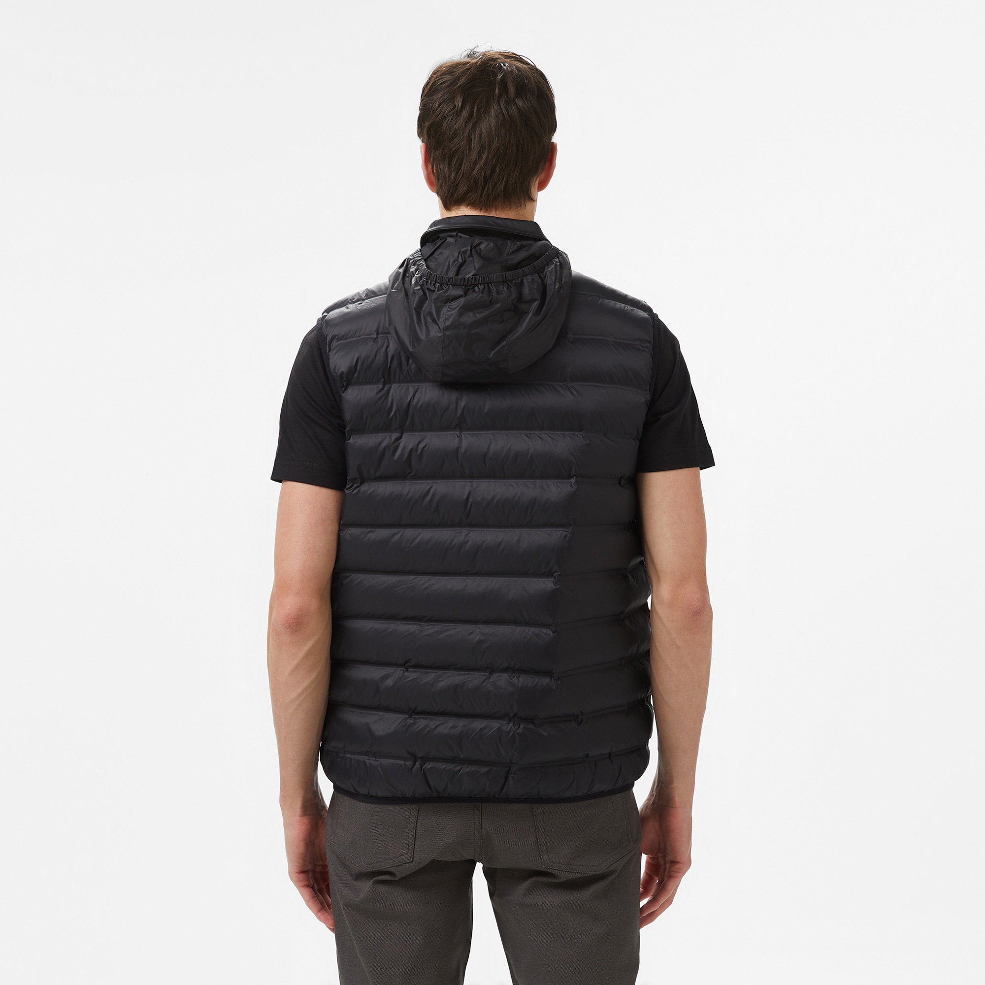 Lacoste Erkek Slim Fit Kapüşonlu Siyah Yelek