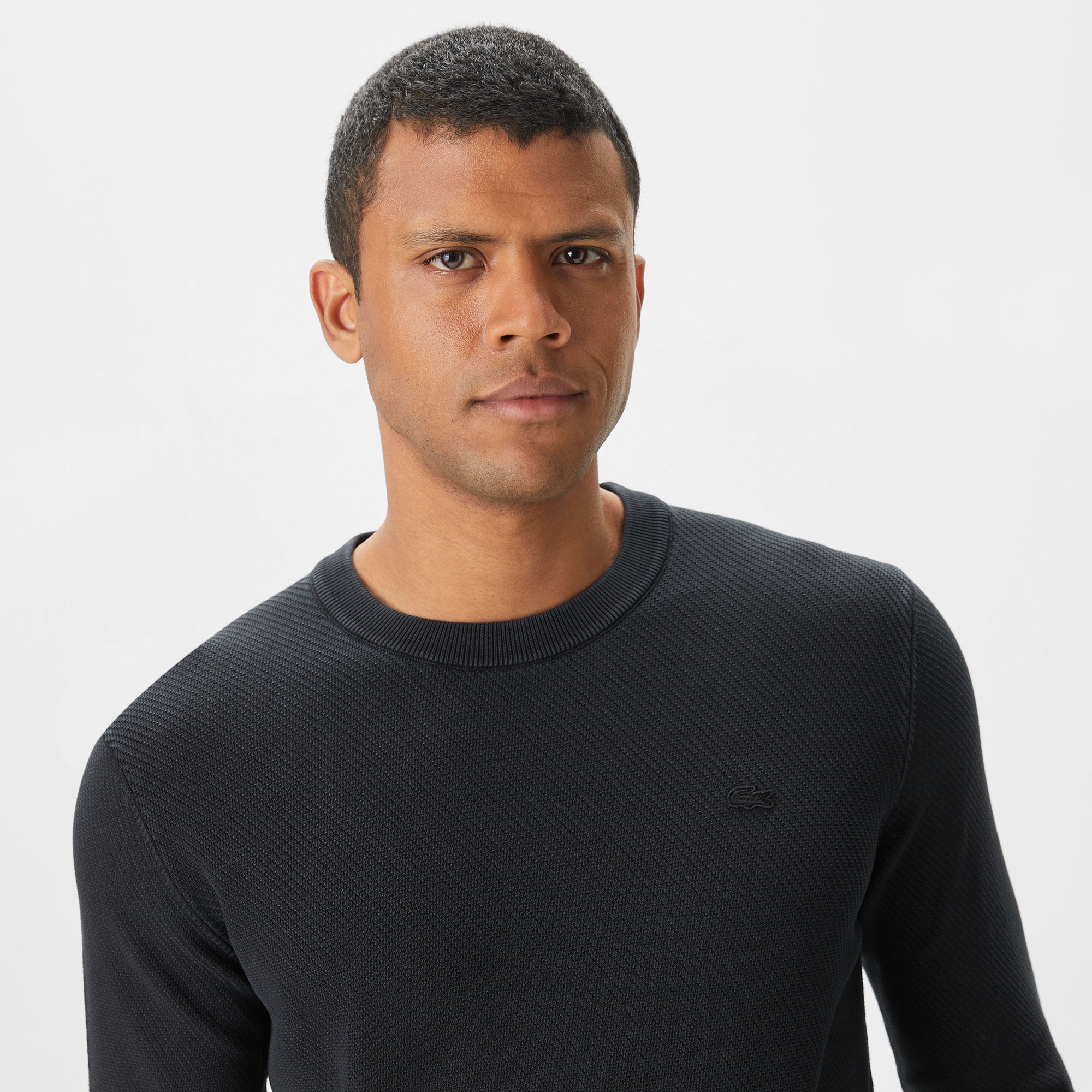 Lacoste Erkek Regular Fit Bisiklet Yaka Siyah Kazak