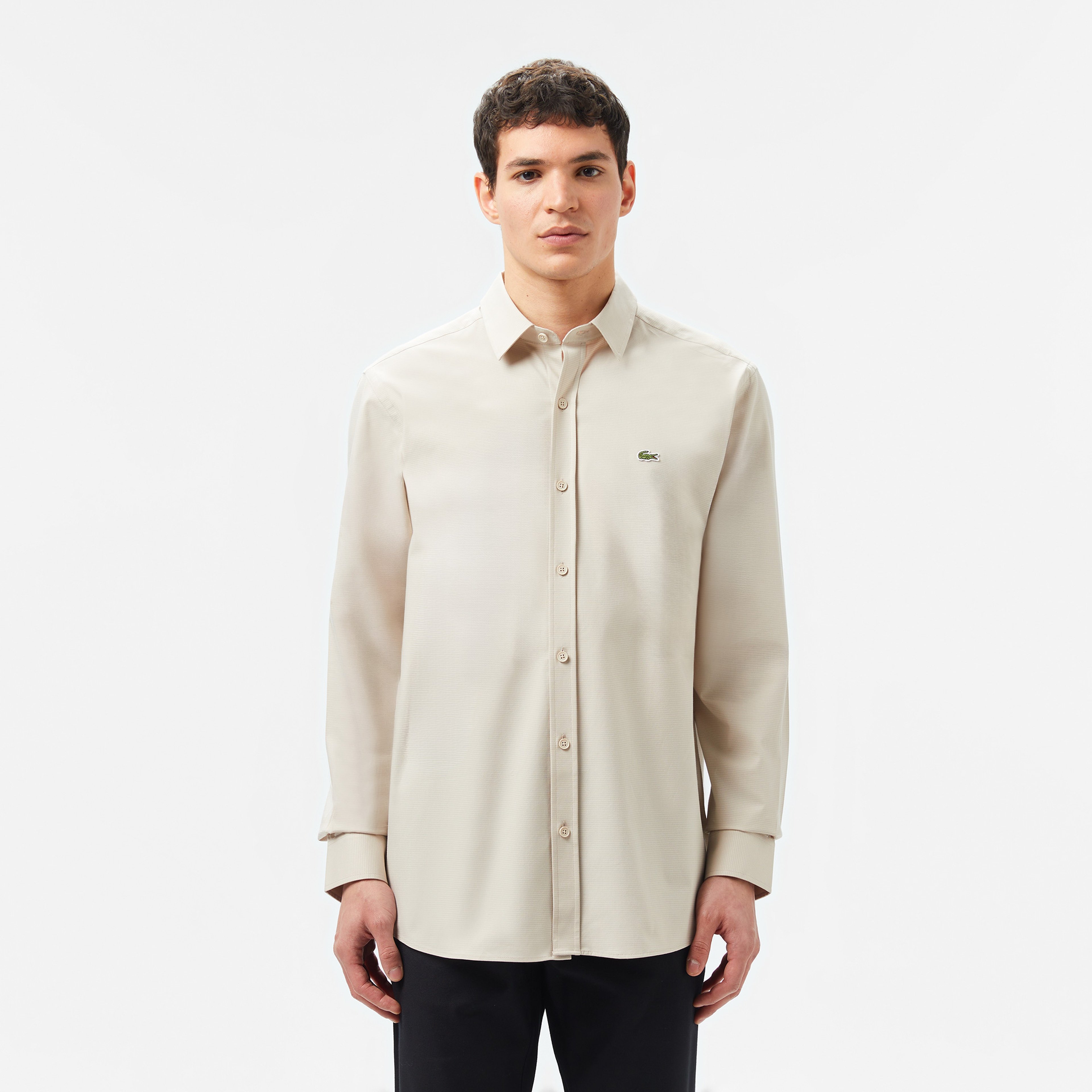 Erkek Regular Fit Bej Gömlek