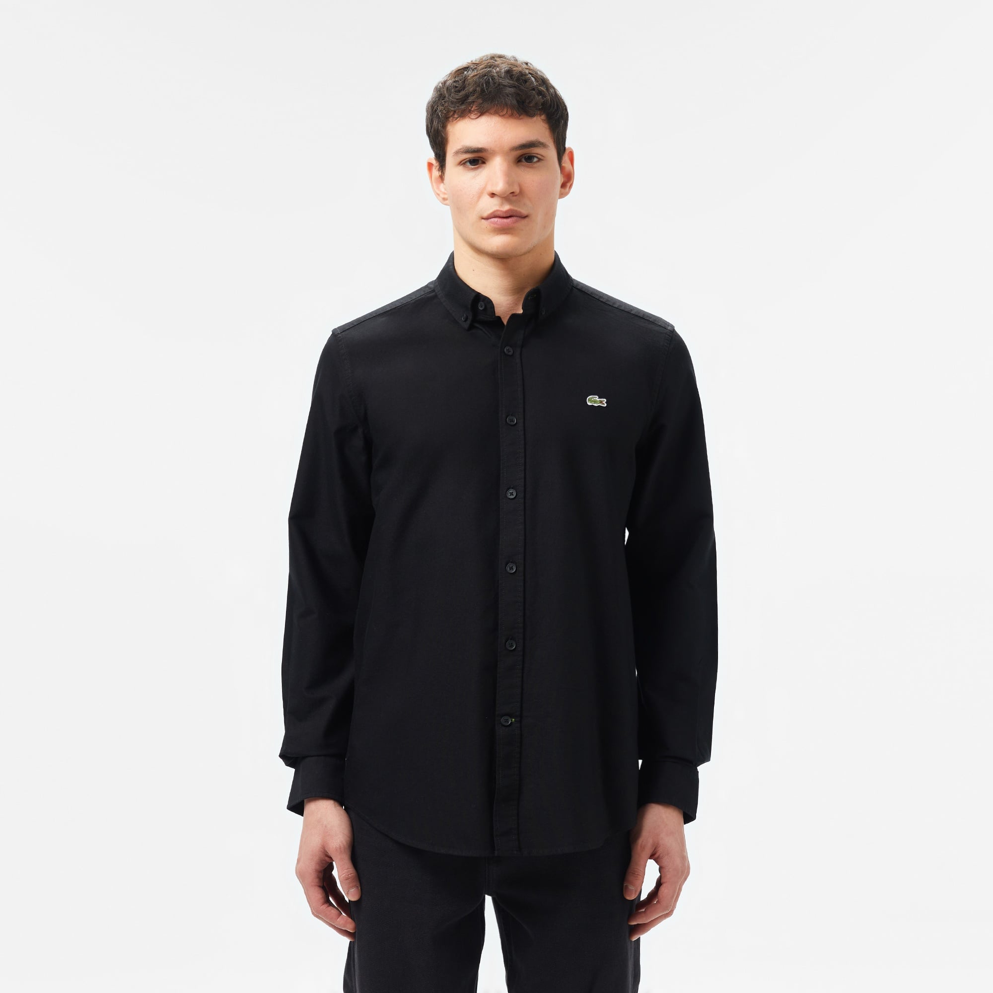 Erkek Slim Fit Siyah Gömlek