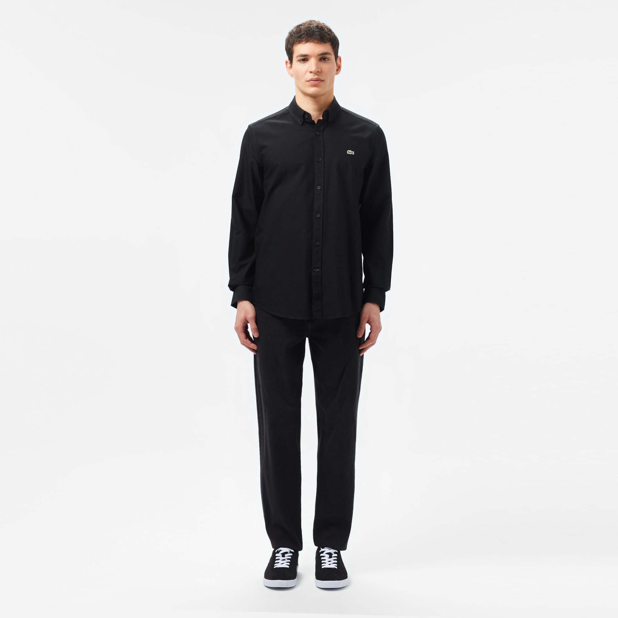 Erkek Slim Fit Siyah Gömlek