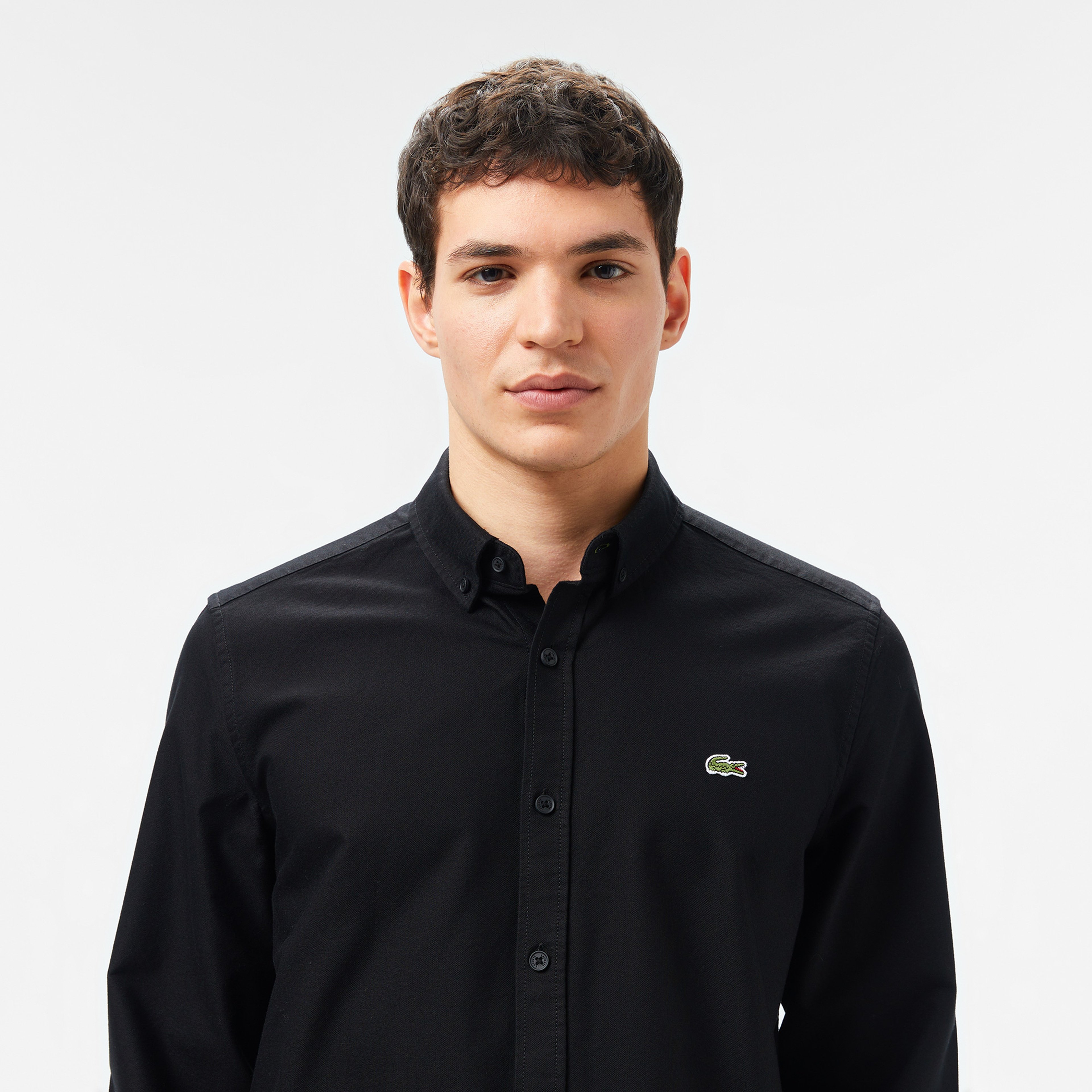 Erkek Slim Fit Siyah Gömlek