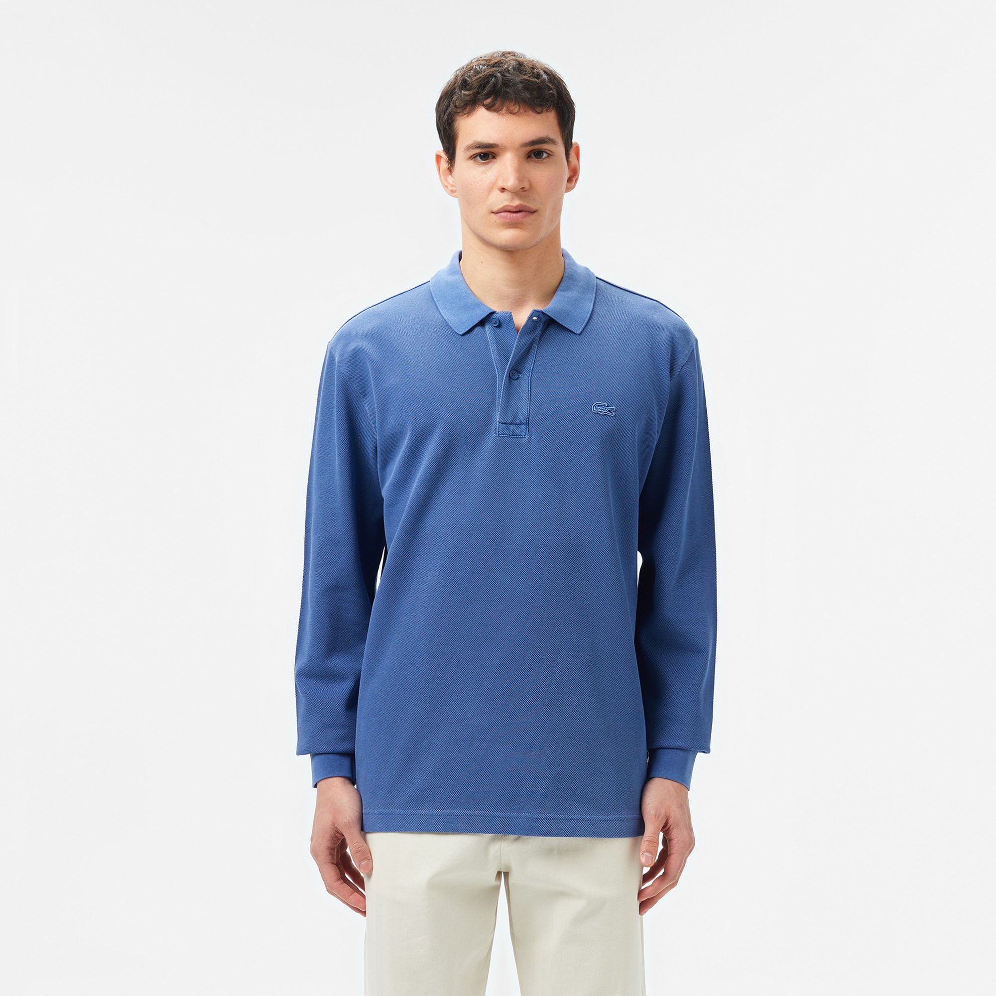 Lacoste Erkek Relaxed Fit Uzun Kollu Lacivert Polo