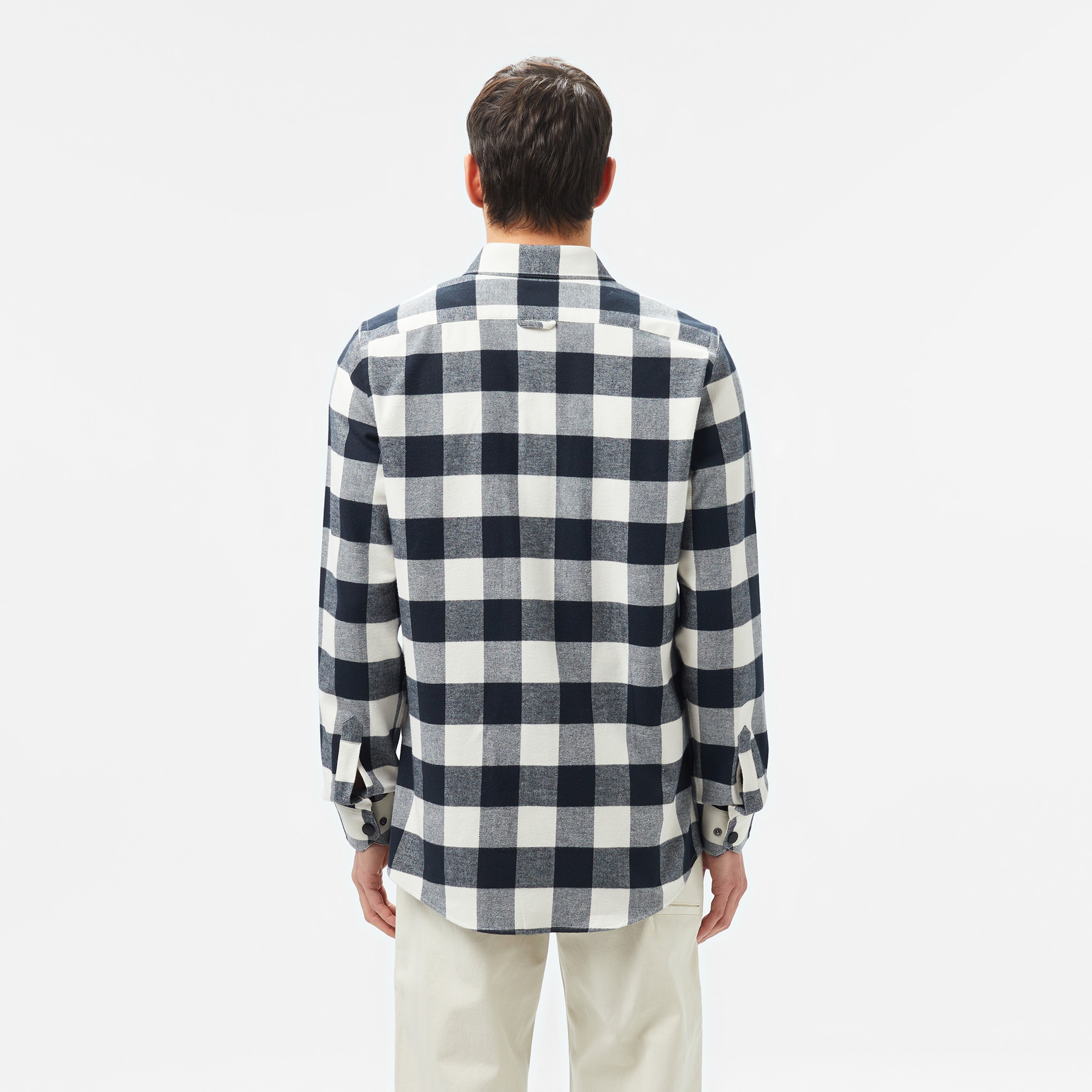 Erkek Slim Fit Ekose Siyah Gömlek