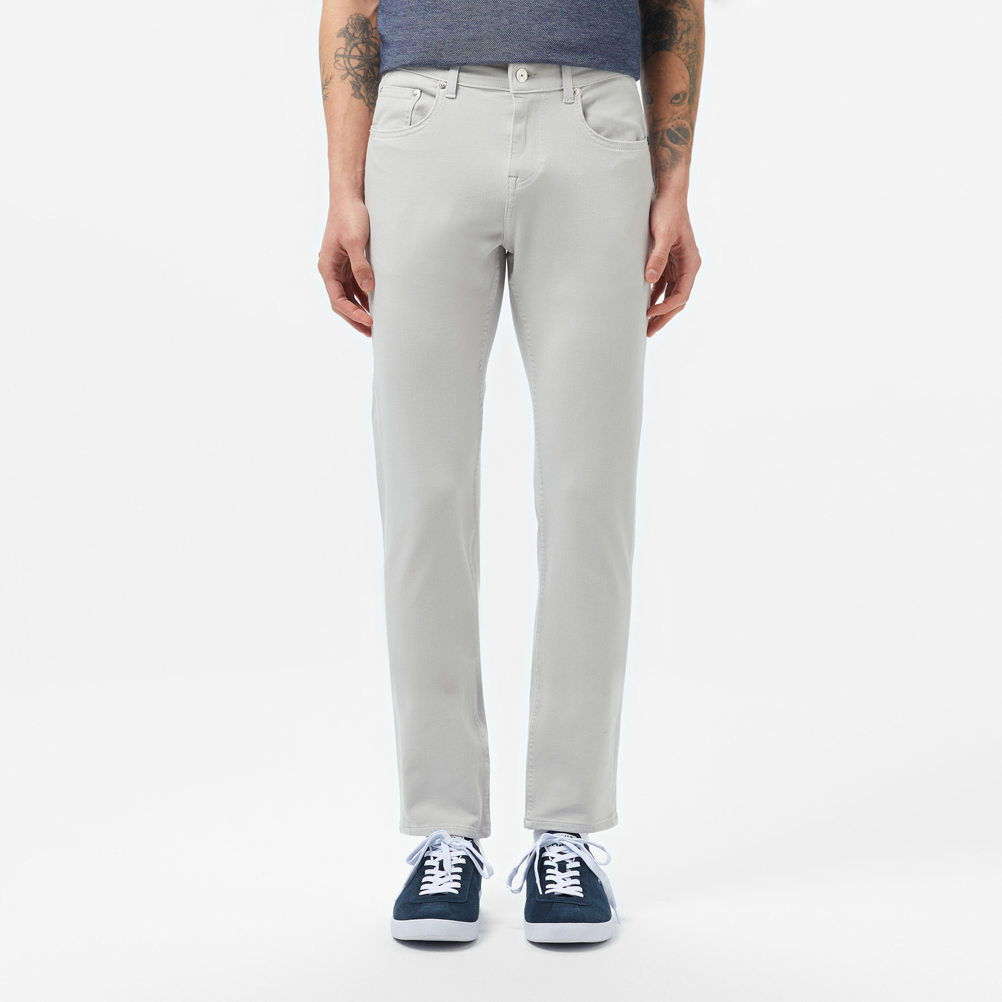 Lacoste Erkek Slim Fit Gri Jean Pantolon