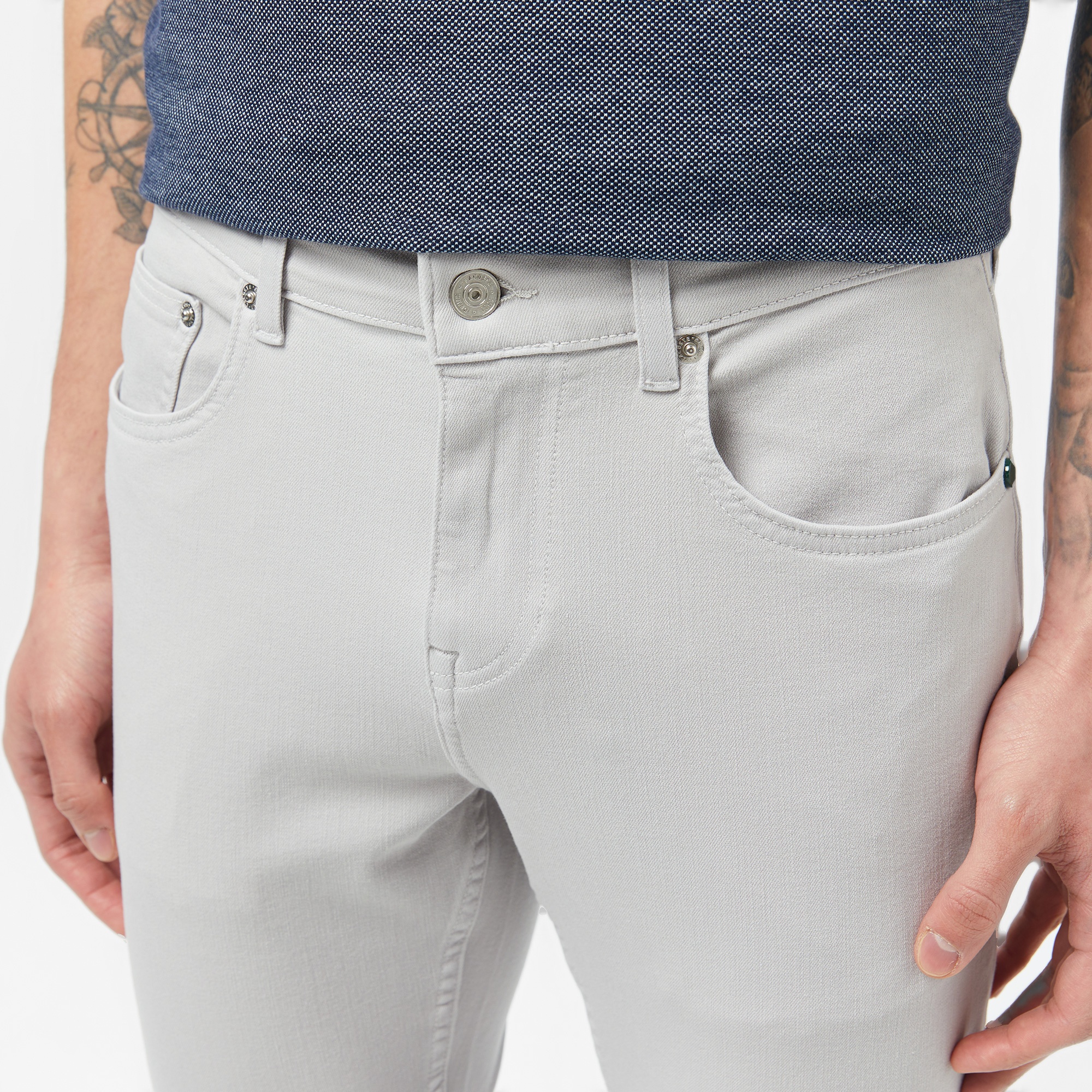 Lacoste Erkek Slim Fit Gri Jean Pantolon