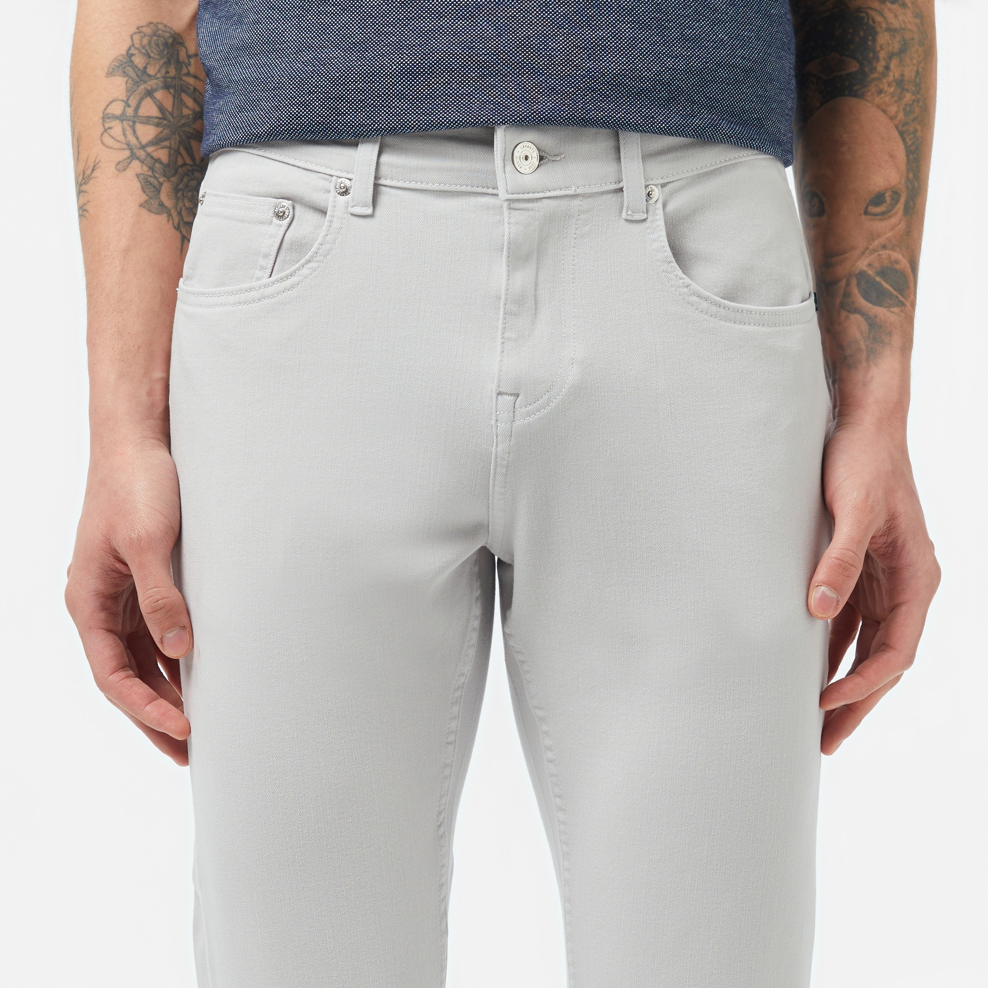 Lacoste Erkek Slim Fit Gri Jean Pantolon