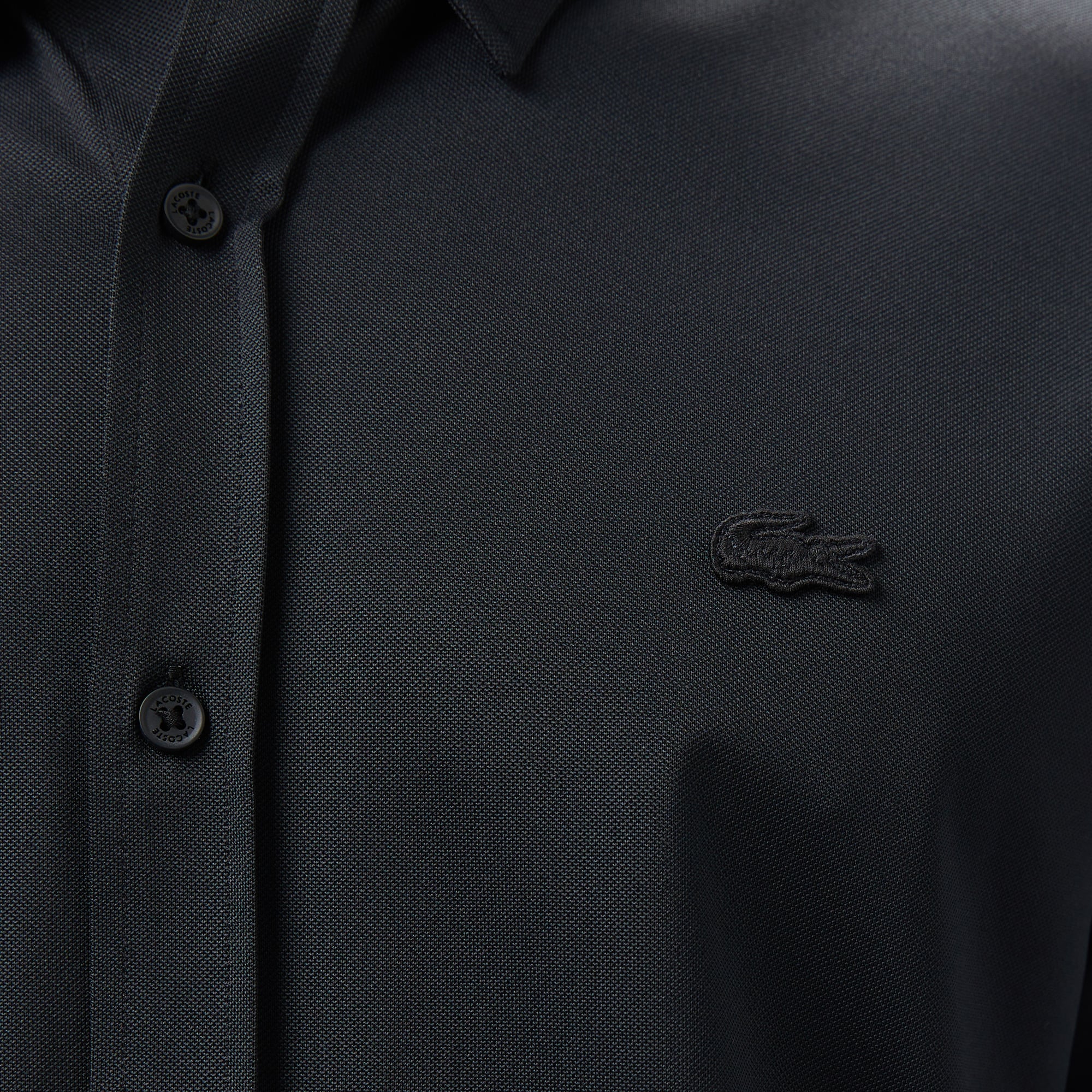 Lacoste Erkek Slim Fit Siyah Gömlek görsel 5
