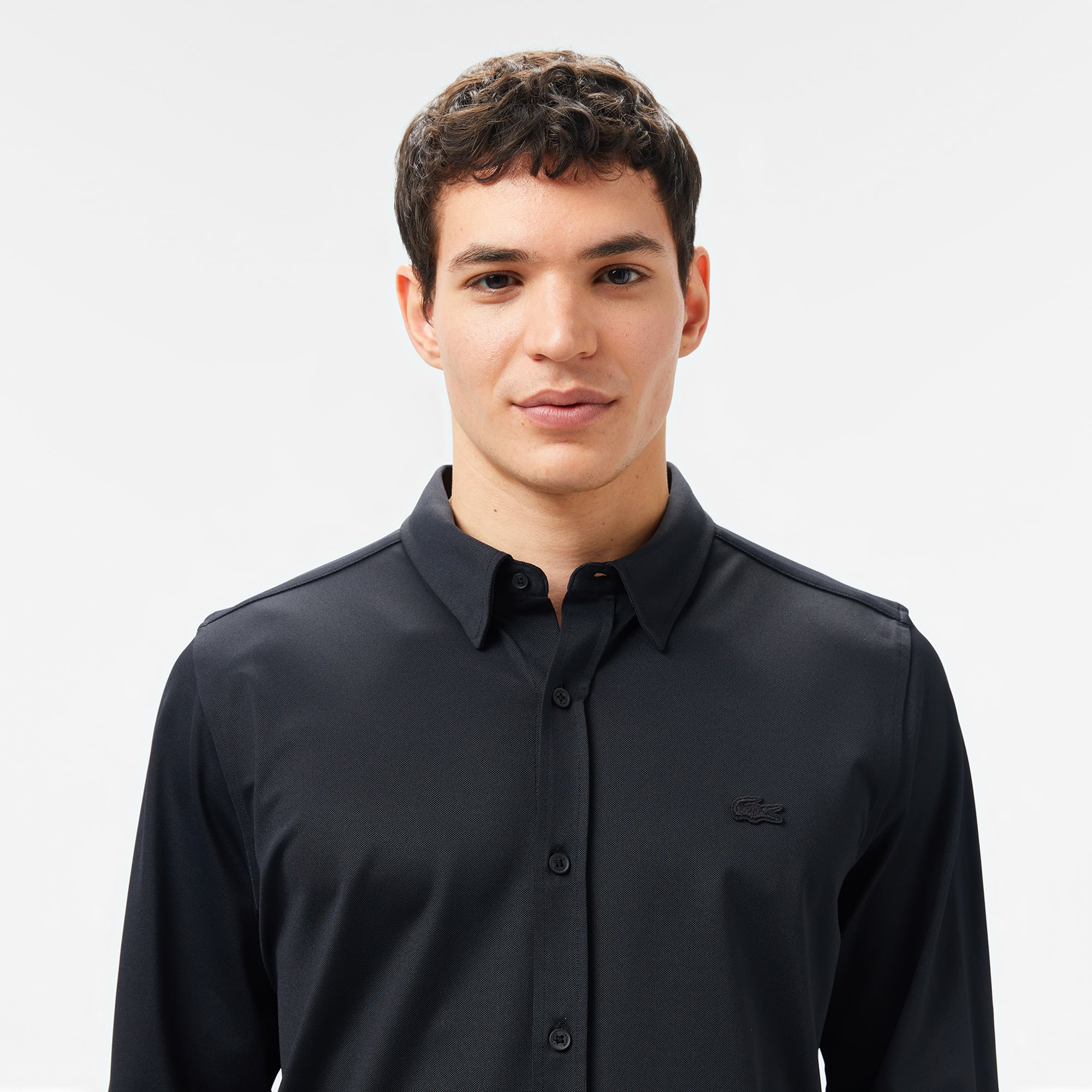 Lacoste Erkek Slim Fit Siyah Gömlek görsel 4