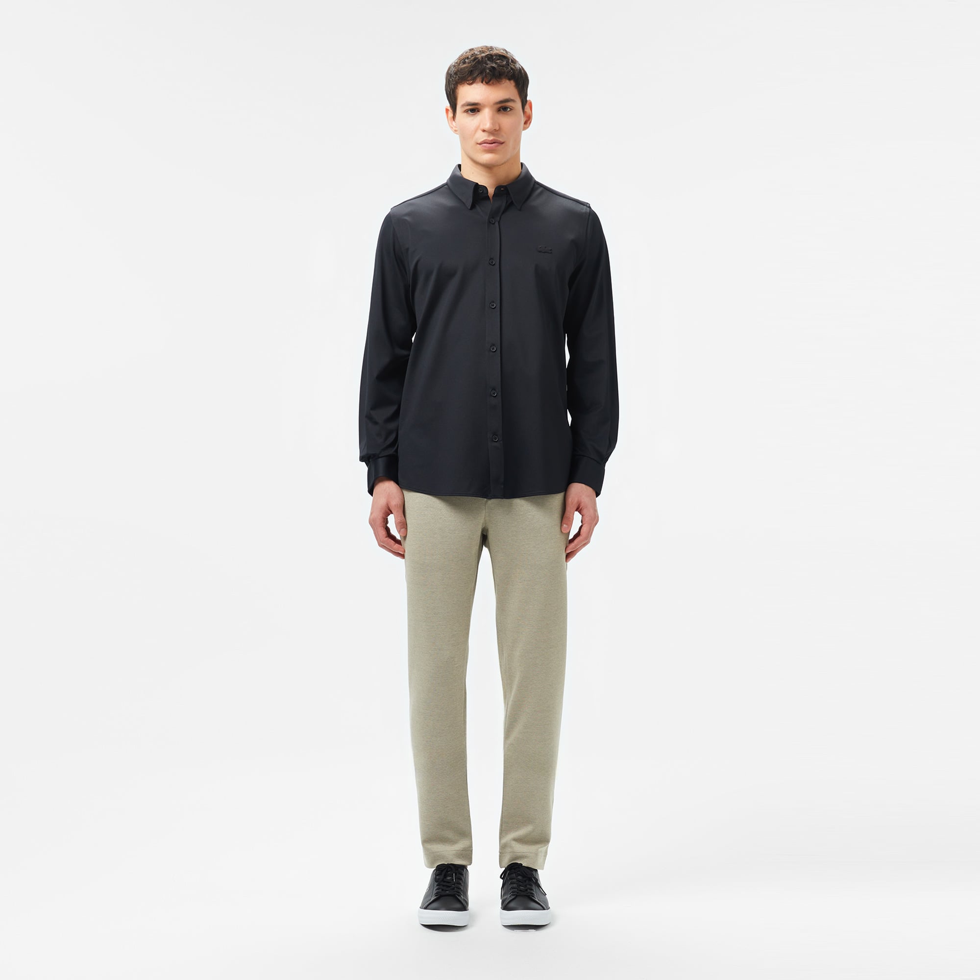 Lacoste Erkek Slim Fit Siyah Gömlek görsel 3