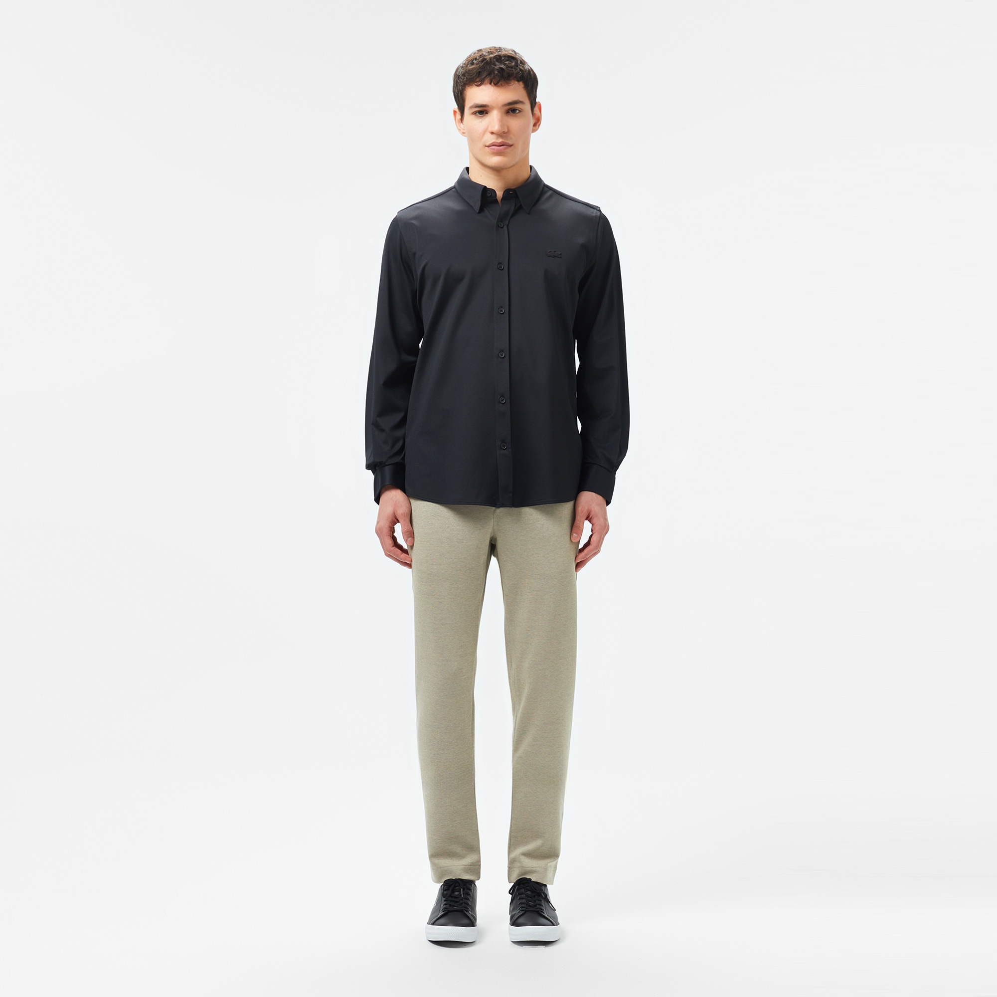 Erkek Slim Fit Siyah Gömlek