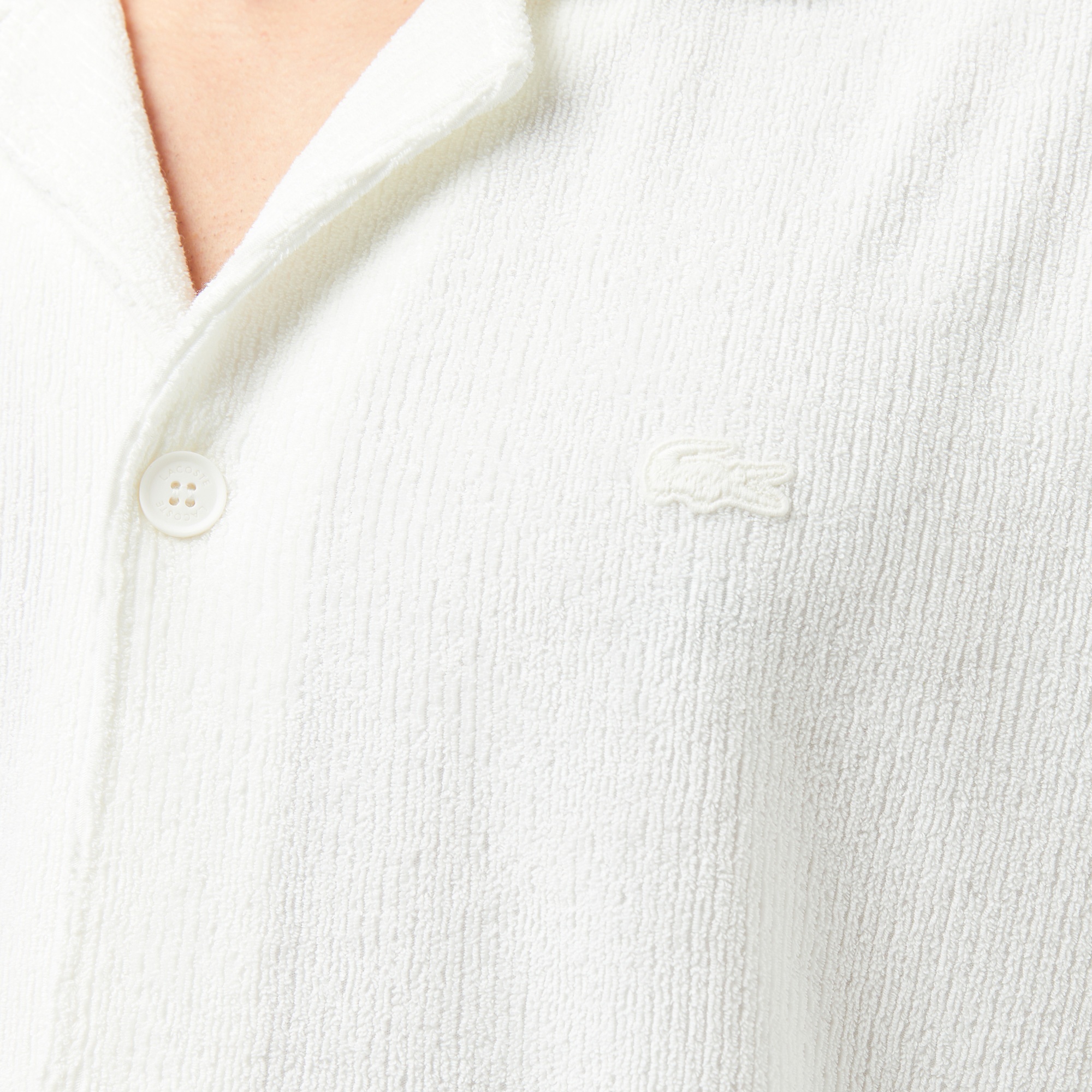 Lacoste Erkek Relaxed Fit Kısa Kollu Beyaz Gömlek