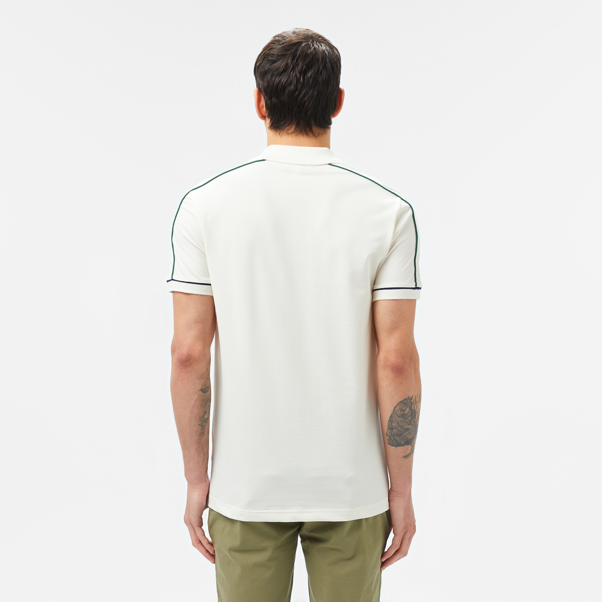 Lacoste Erkek Slim Fit Yarım Fermuarlı Beyaz Polo
