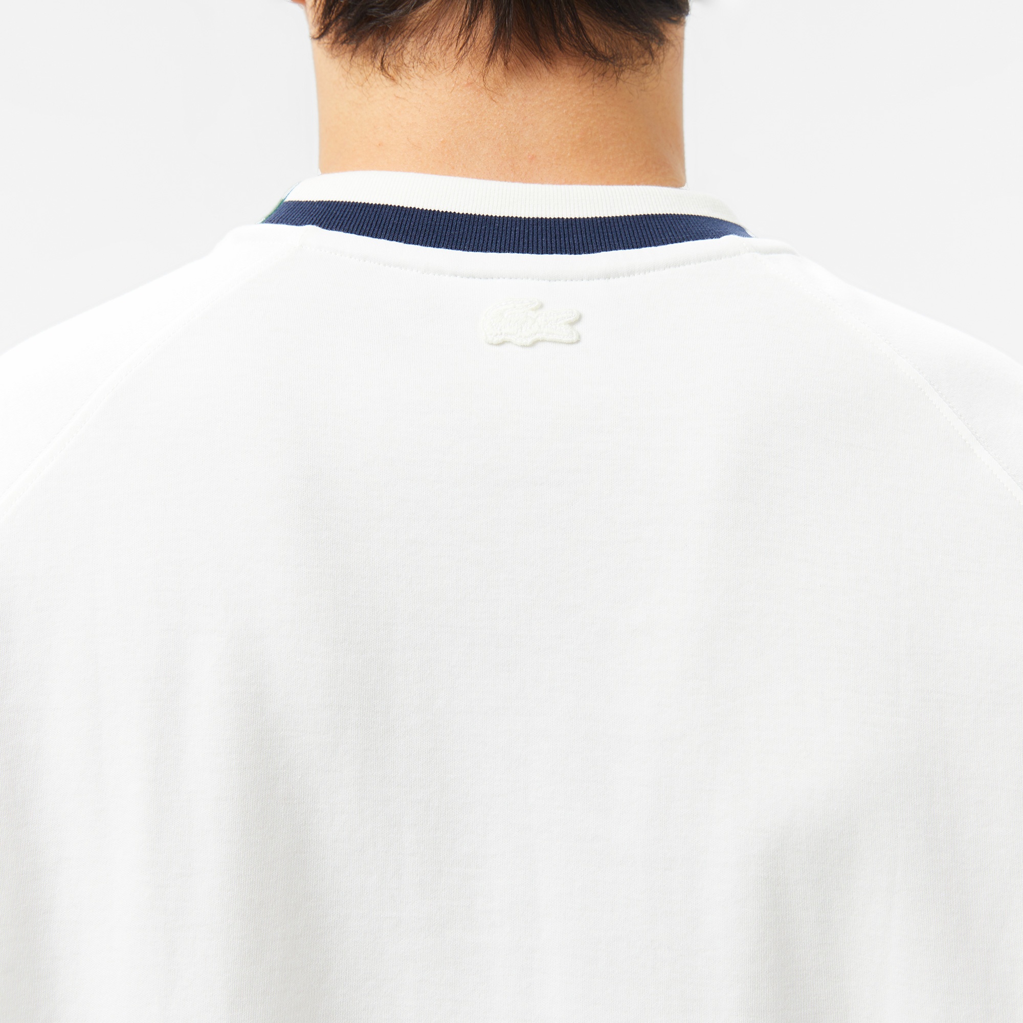 Lacoste Erkek Bisiklet Yaka Beyaz Cepli T-Shirt