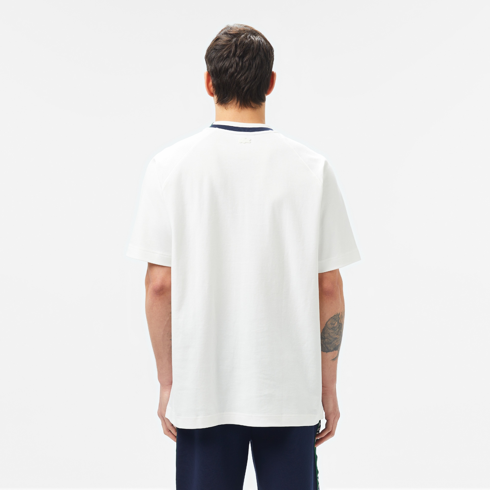 Lacoste Erkek Bisiklet Yaka Beyaz Cepli T-Shirt