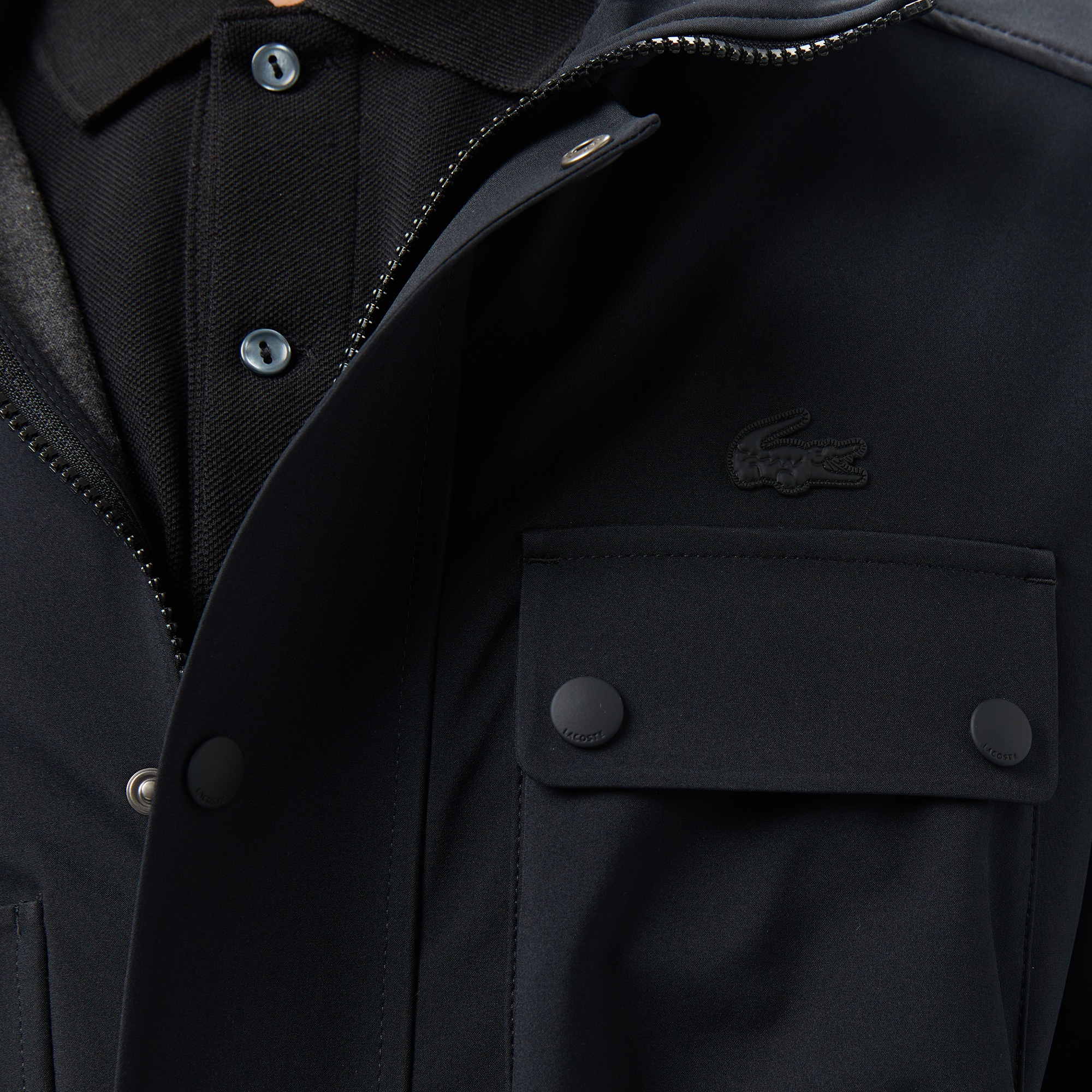 Lacoste Erkek Kapüşonlu Siyah Mont