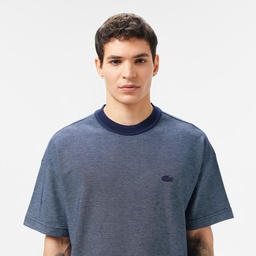 Erkek Oversize Fit Bisiklet Yaka Lacivert T-Shirt Lacivert