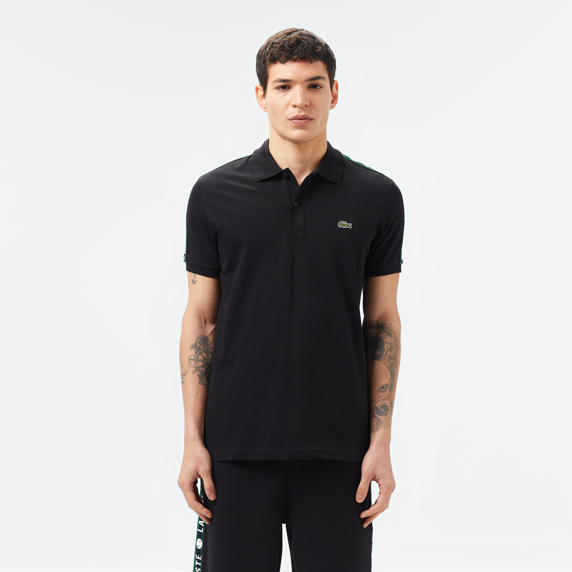 Lacoste Erkek Regular Fit Baskılı Siyah Polo