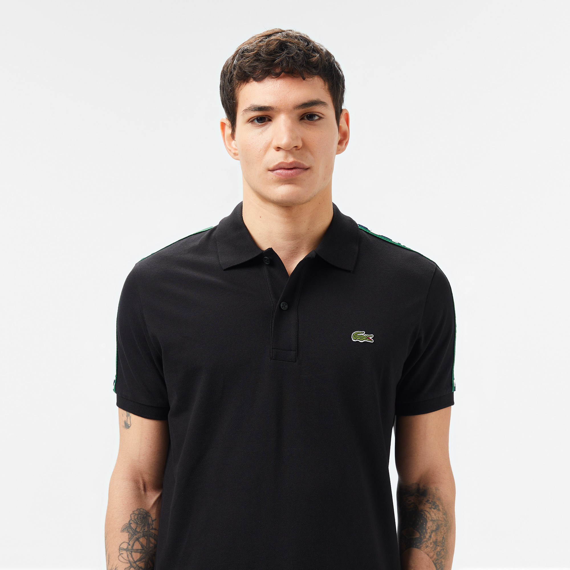 Lacoste Erkek Regular Fit Baskılı Siyah Polo PH0512-031 | Lacoste