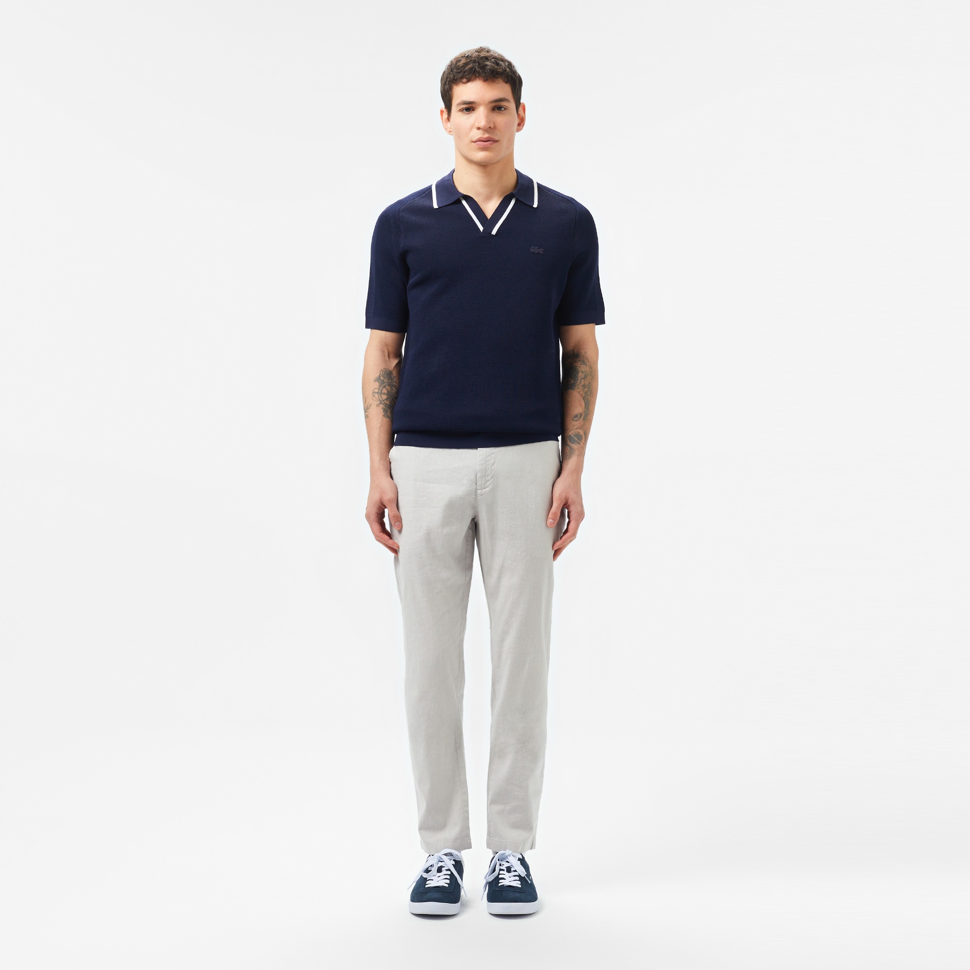 Lacoste Erkek Polo Yaka Lacivert Triko