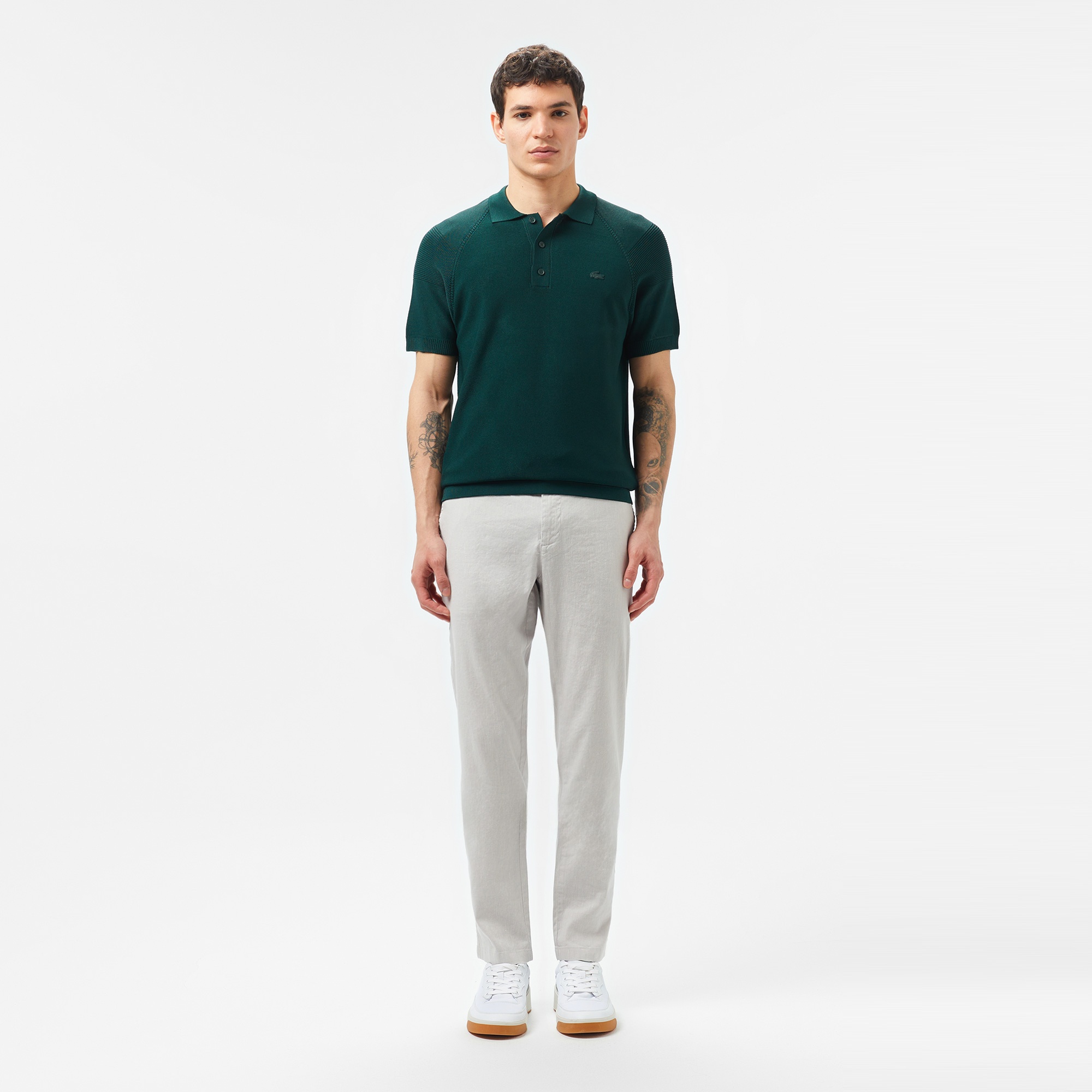 Lacoste Erkek Regular Fit Kısa Kollu Polo Yaka Koyu Yeşil Triko