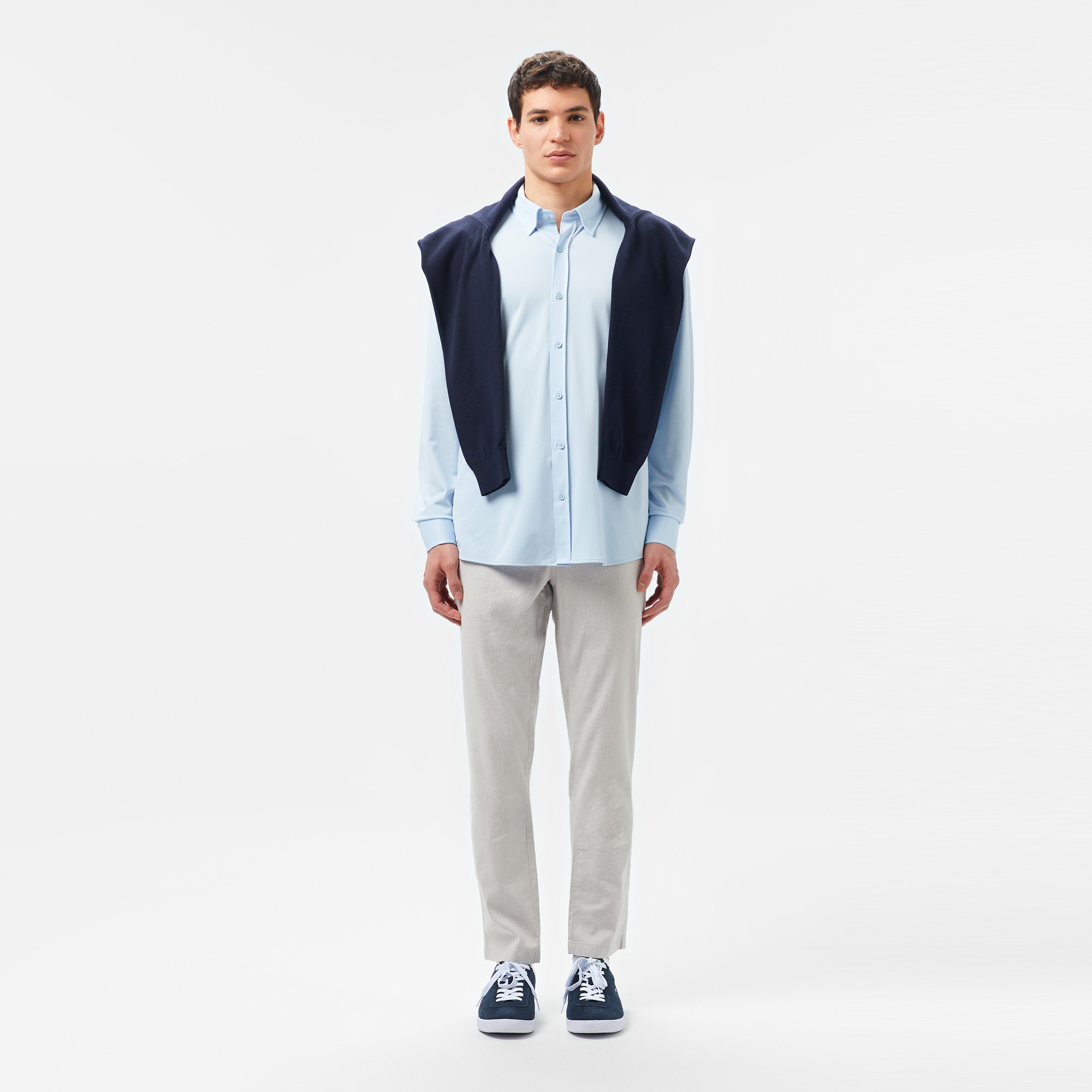 Lacoste Erkek Slim Fit Açık Mavi Gömlek