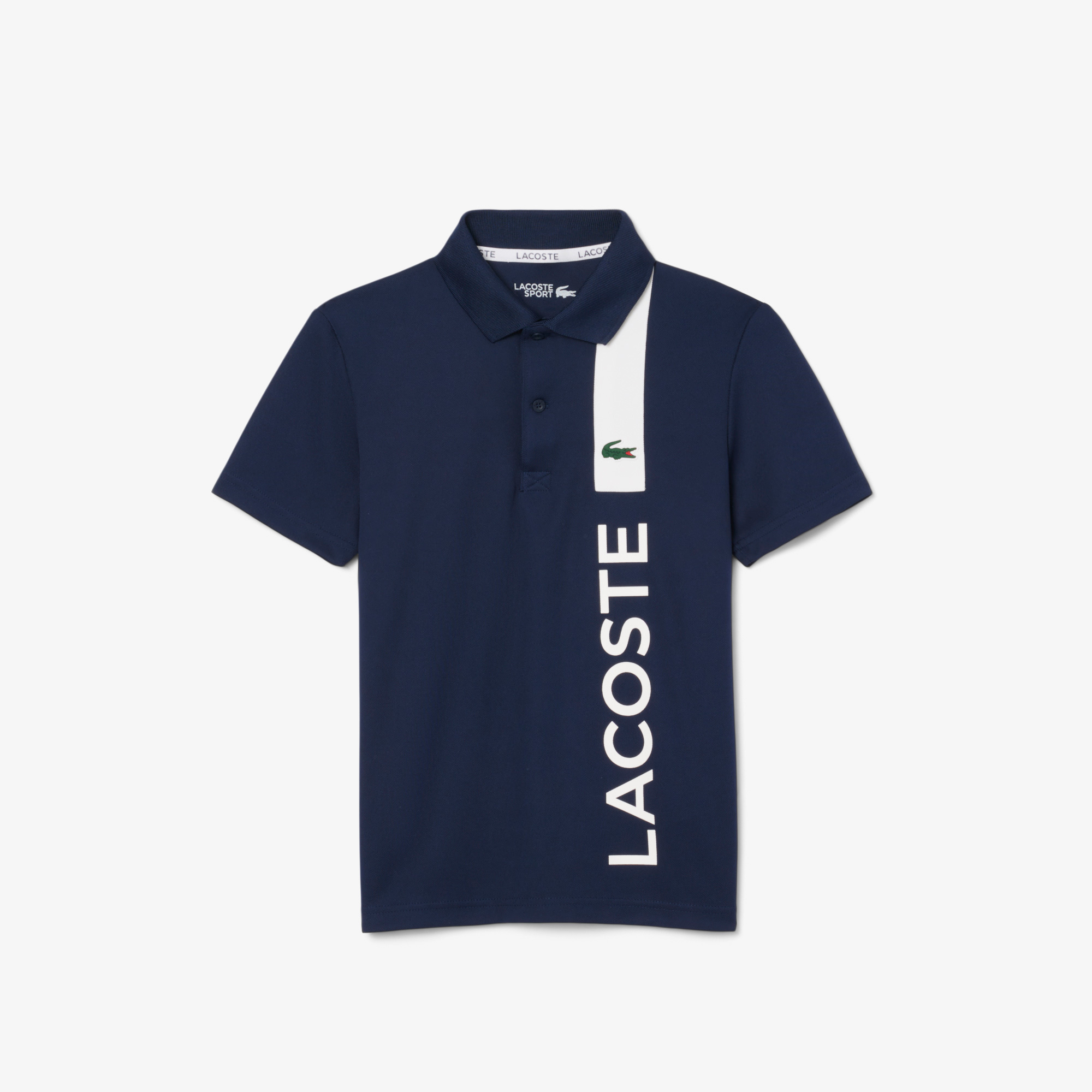 Lacoste SPORT Çocuk Baskılı Lacivert Polo görsel 5