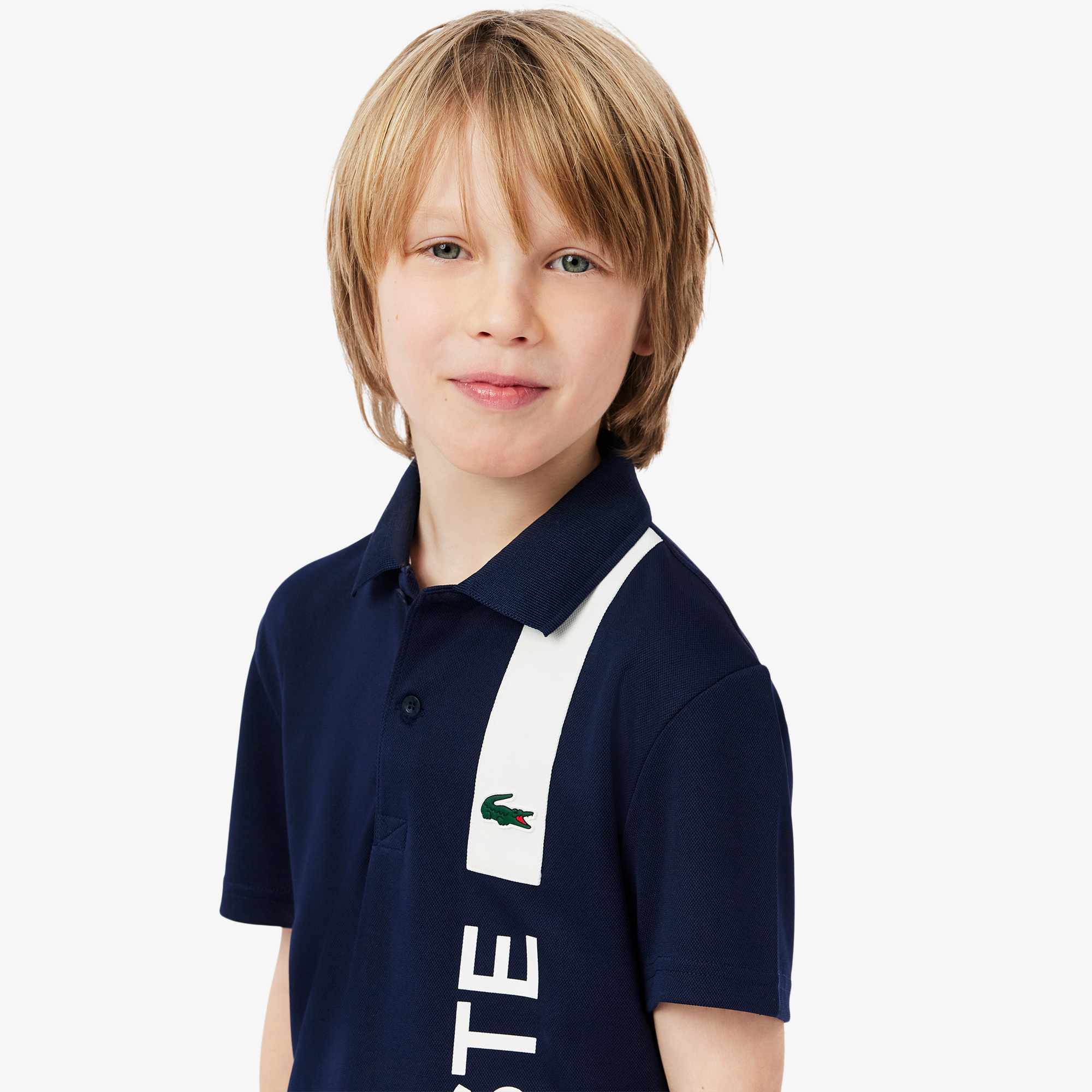 Lacoste SPORT Çocuk Baskılı Lacivert Polo görsel 2