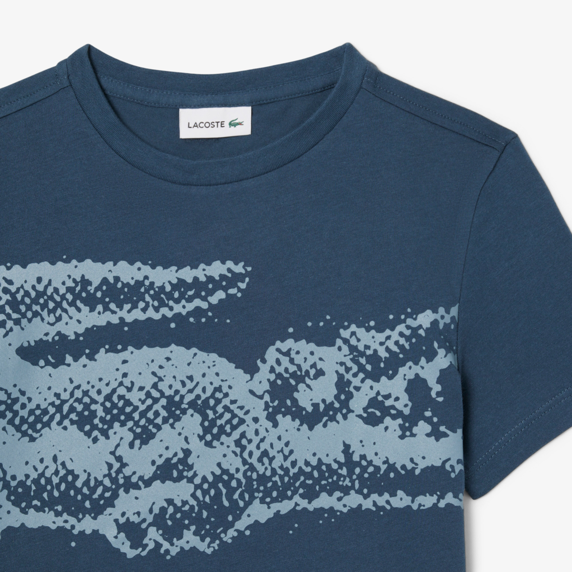 Lacoste Çocuk Bisiklet Yaka Baskılı Lacivert T-Shirt görsel 3
