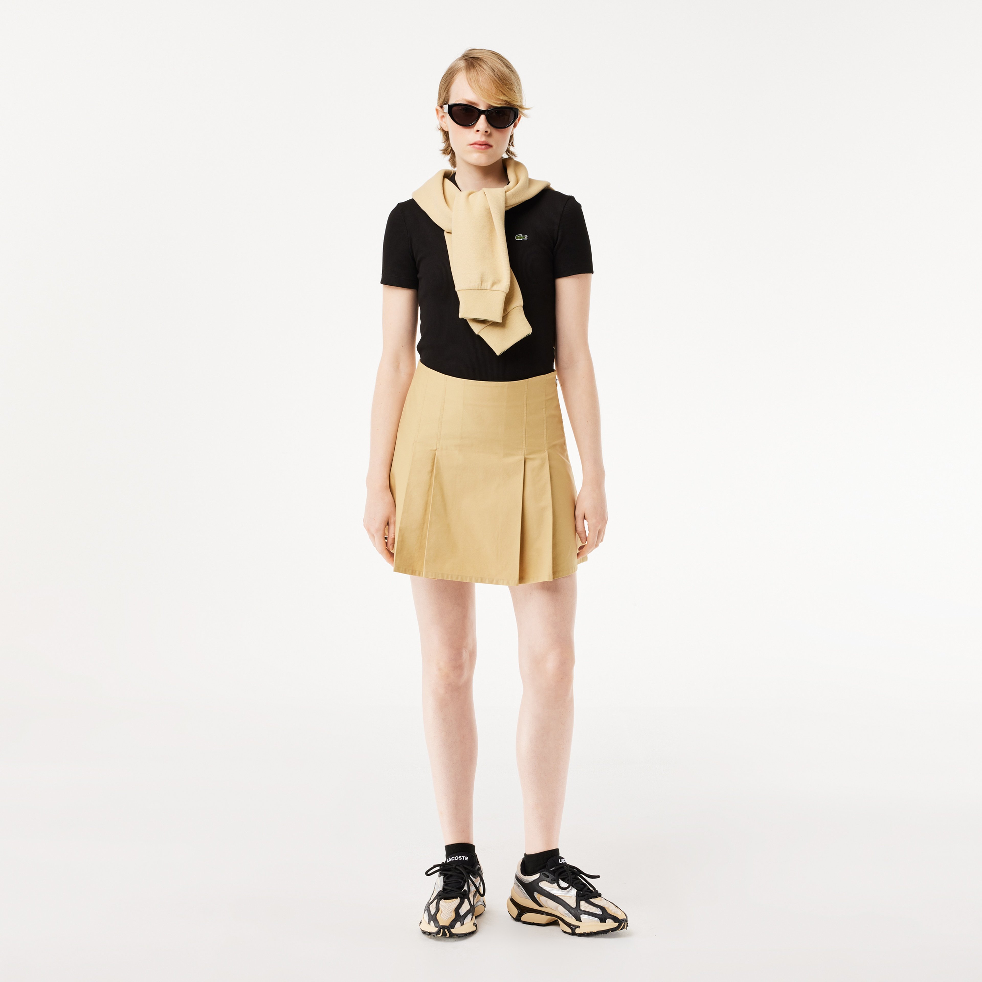 L.12.D Kadın Slim Fit Organik Pamuk Siyah Polo