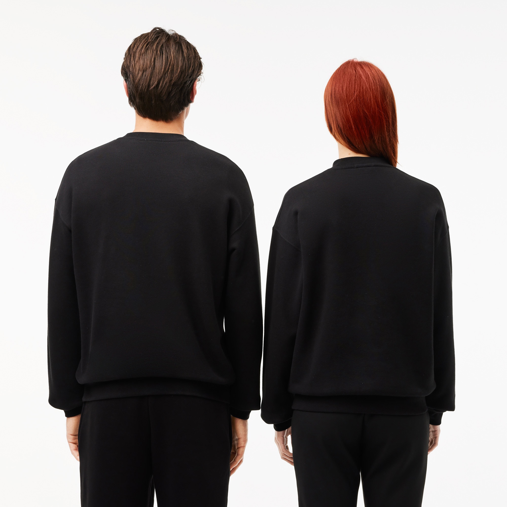 Lacoste Unisex Loose Fit Bisiklet Yaka Organik Pamuk Siyah Sweatshirt