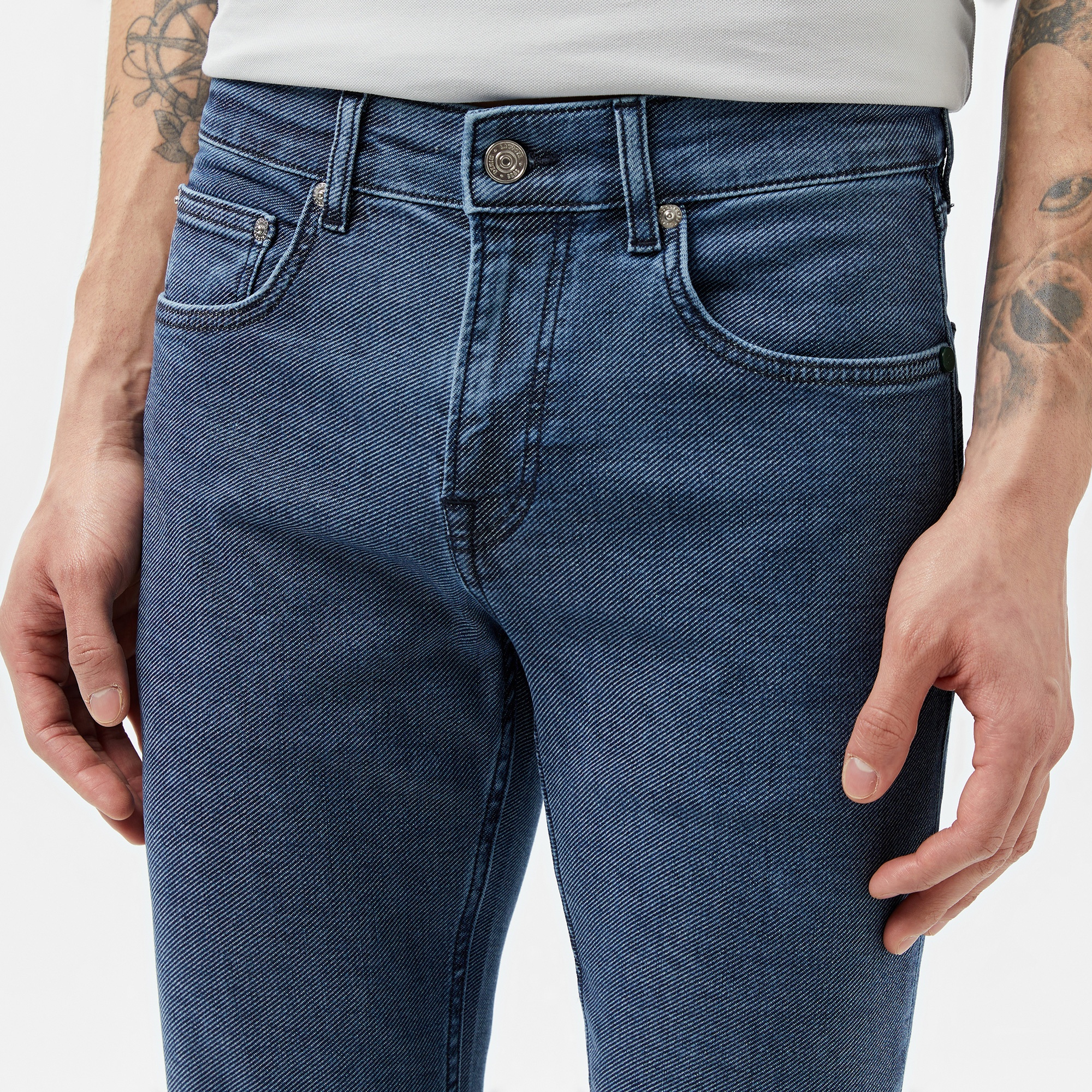 Lacoste Erkek Slim Fit Mavi Jean Pantolon