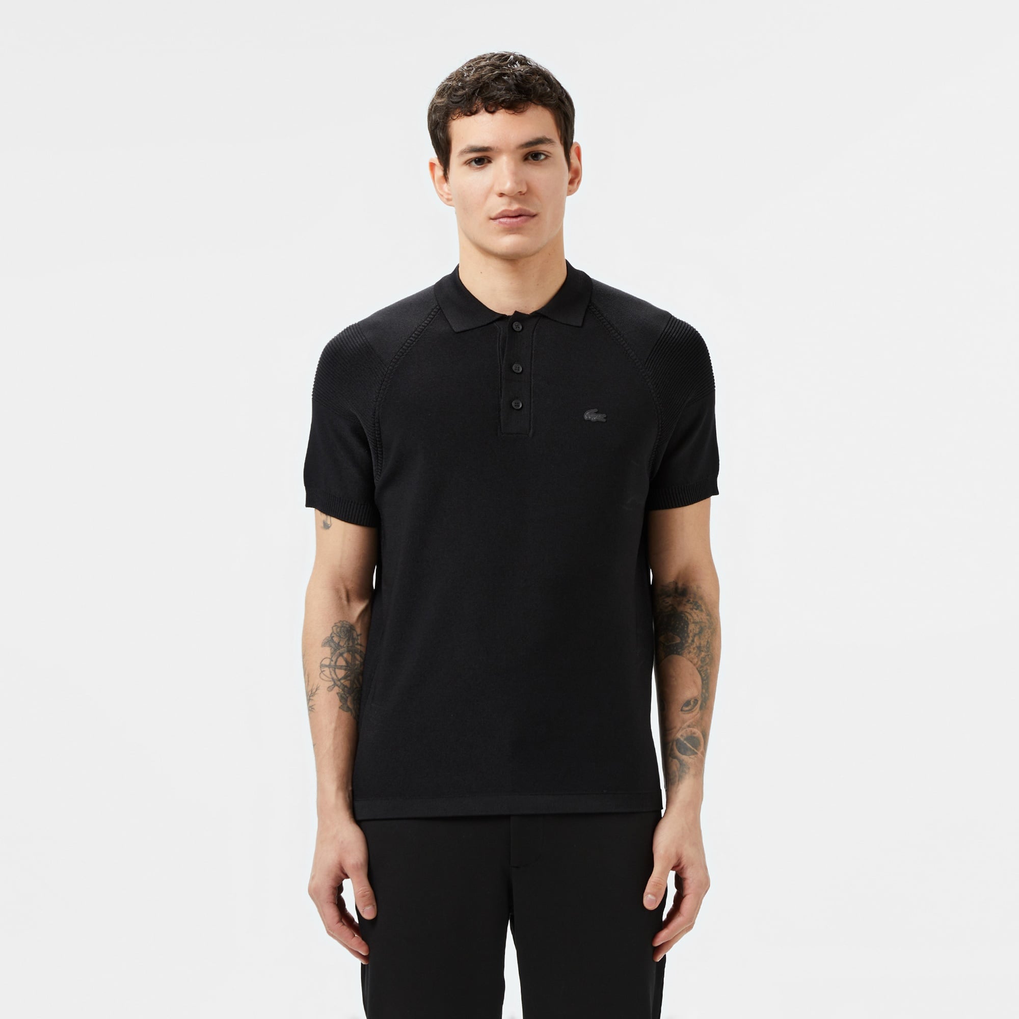 Lacoste Erkek Regular Fit Kısa Kollu Polo Yaka Siyah Triko