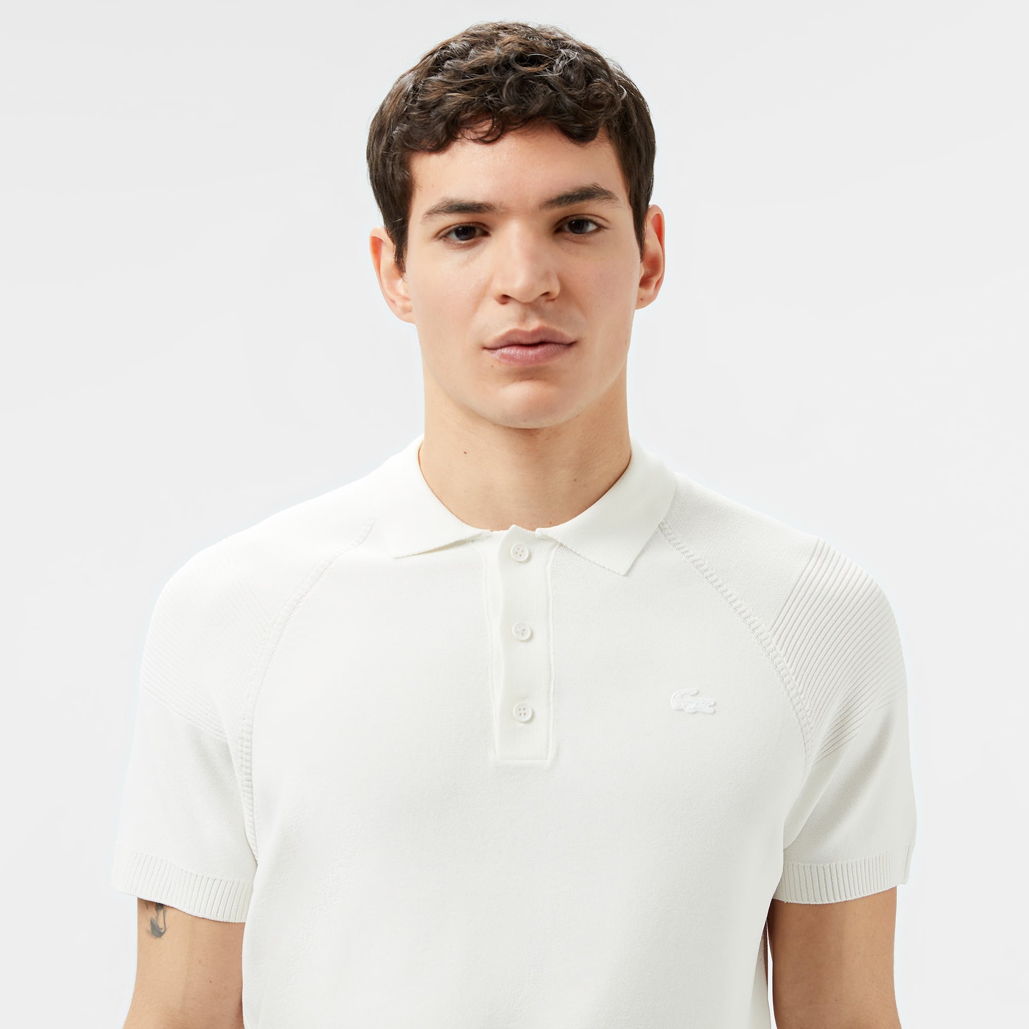 Lacoste Erkek Regular Fit Kısa Kollu Polo Yaka Beyaz Triko